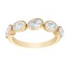 Oval Diamond 5 Stone Bezel Set Wedding Band in Yellow Gold