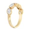 Oval Diamond 5 Stone Bezel Set Wedding Band in Yellow Gold
