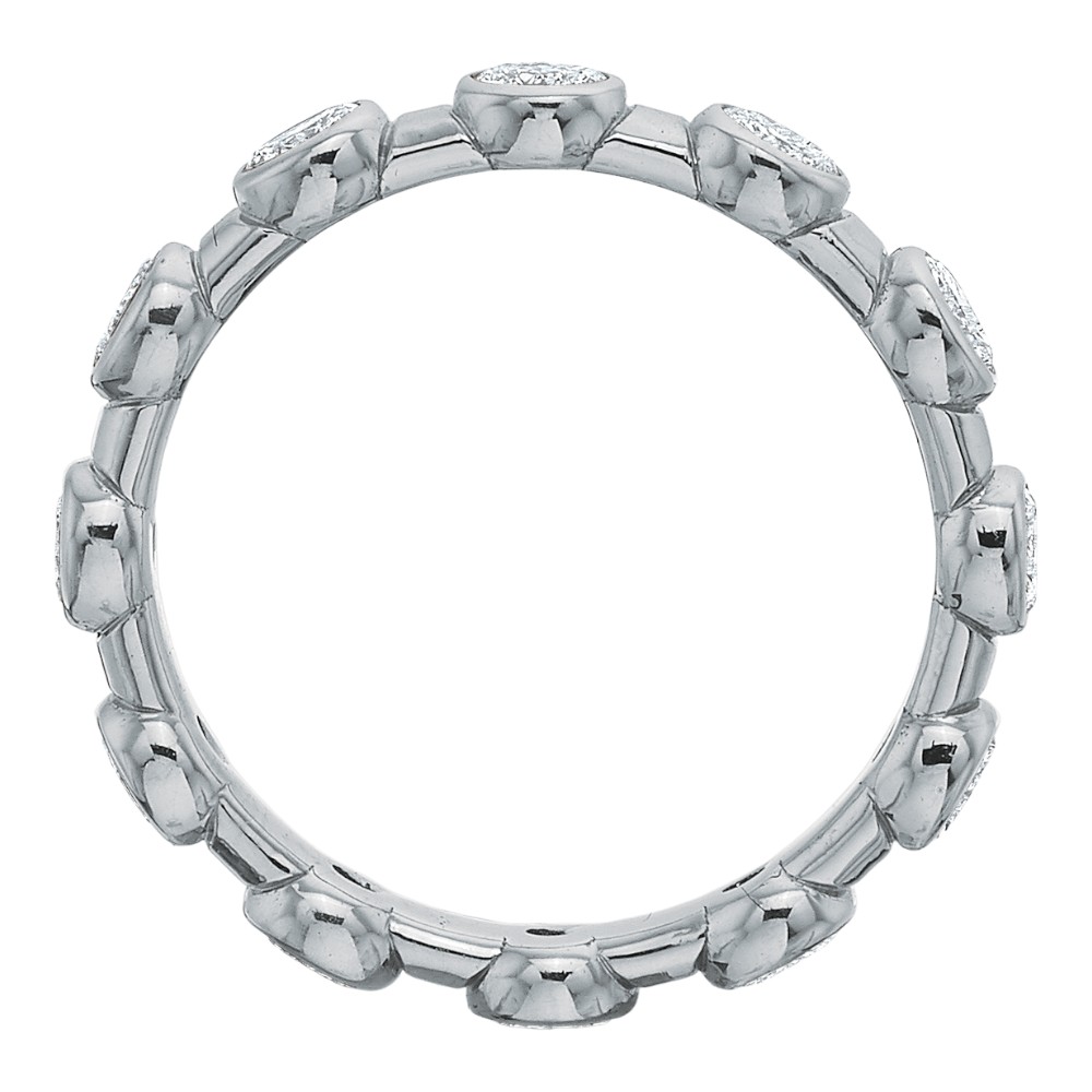 Oval Diamond Bezel & Bar Eternity Band in Platinum, .66 cttw, Size 6