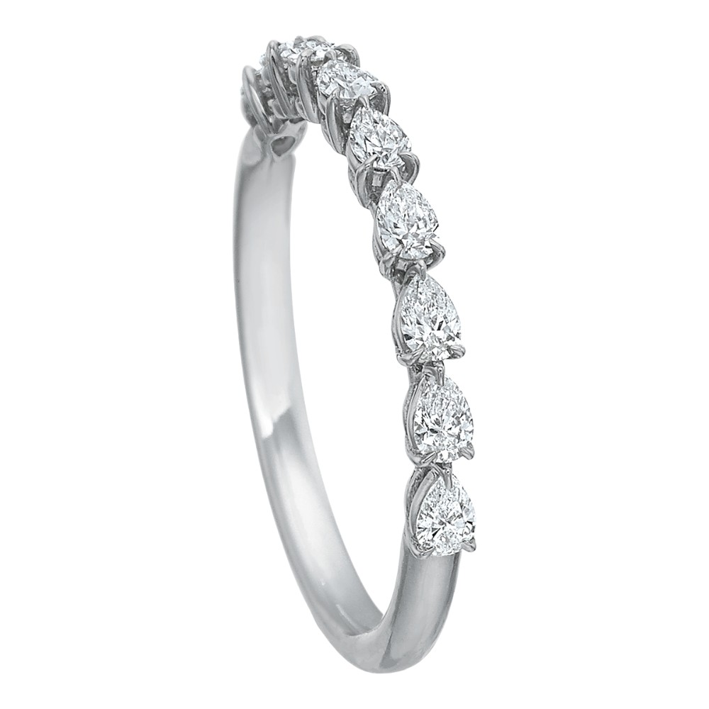Pear Diamond 9 Stone East West Wedding Band in Platinum