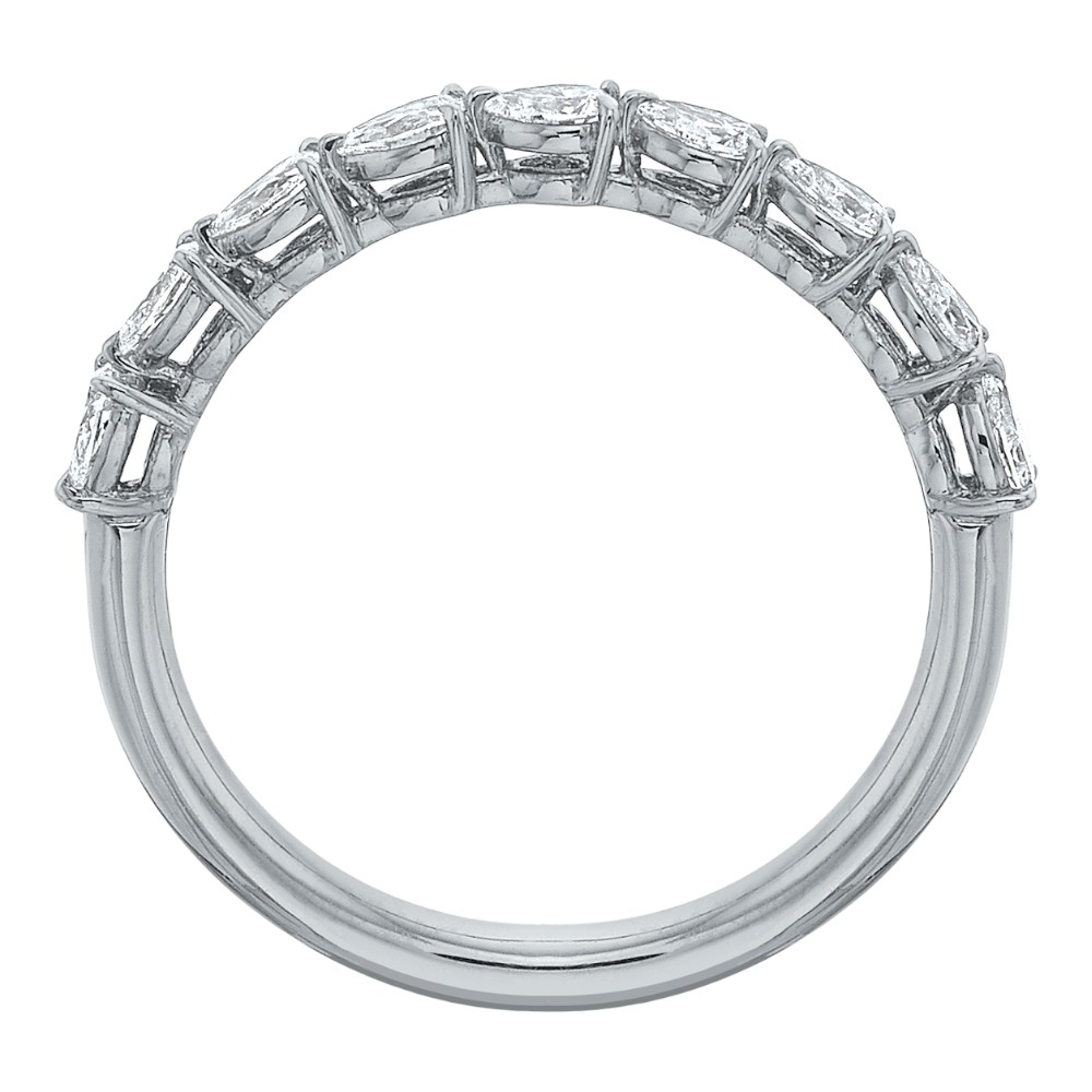 Pear Diamond 9 Stone East West Wedding Band in Platinum