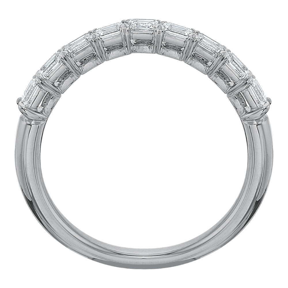Emerald Cut Diamond 9 Stone East West Wedding Band in Platinum