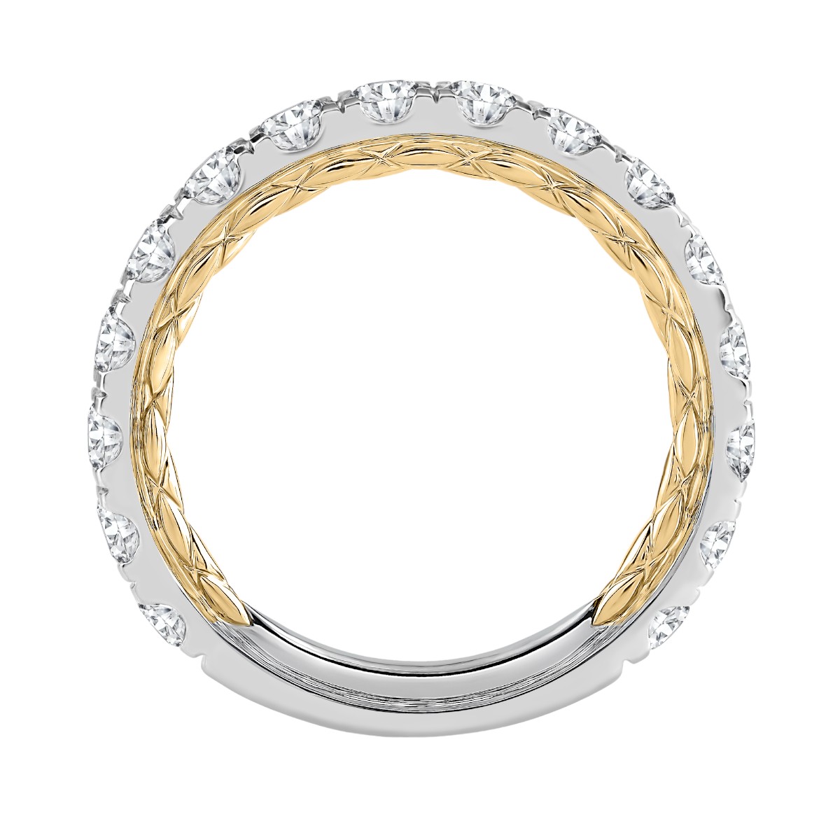 A. Jaffe Metropolitan Diamond Wedding Band in Two Tone 18K Gold