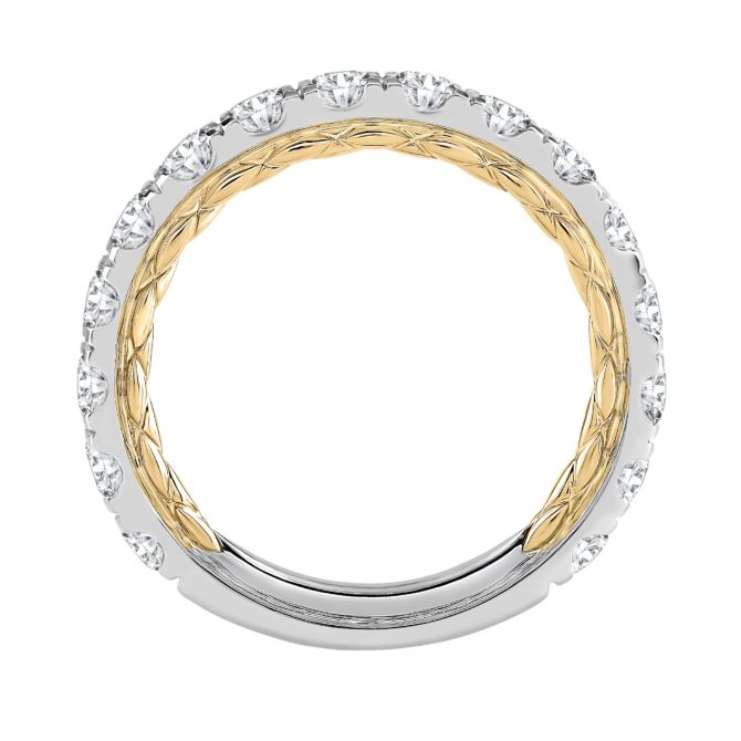 A. Jaffe Metropolitan Diamond Wedding Band in Two Tone 18K Gold