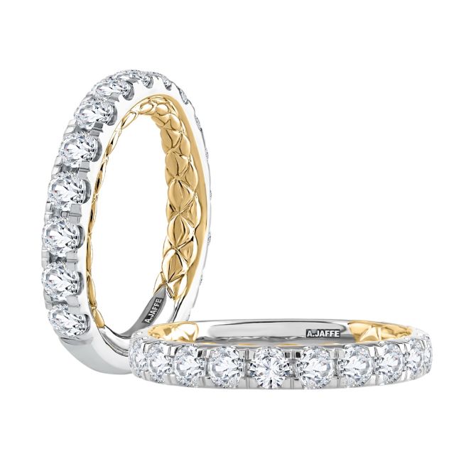 A. Jaffe Metropolitan Diamond Wedding Band in Two Tone 18K Gold
