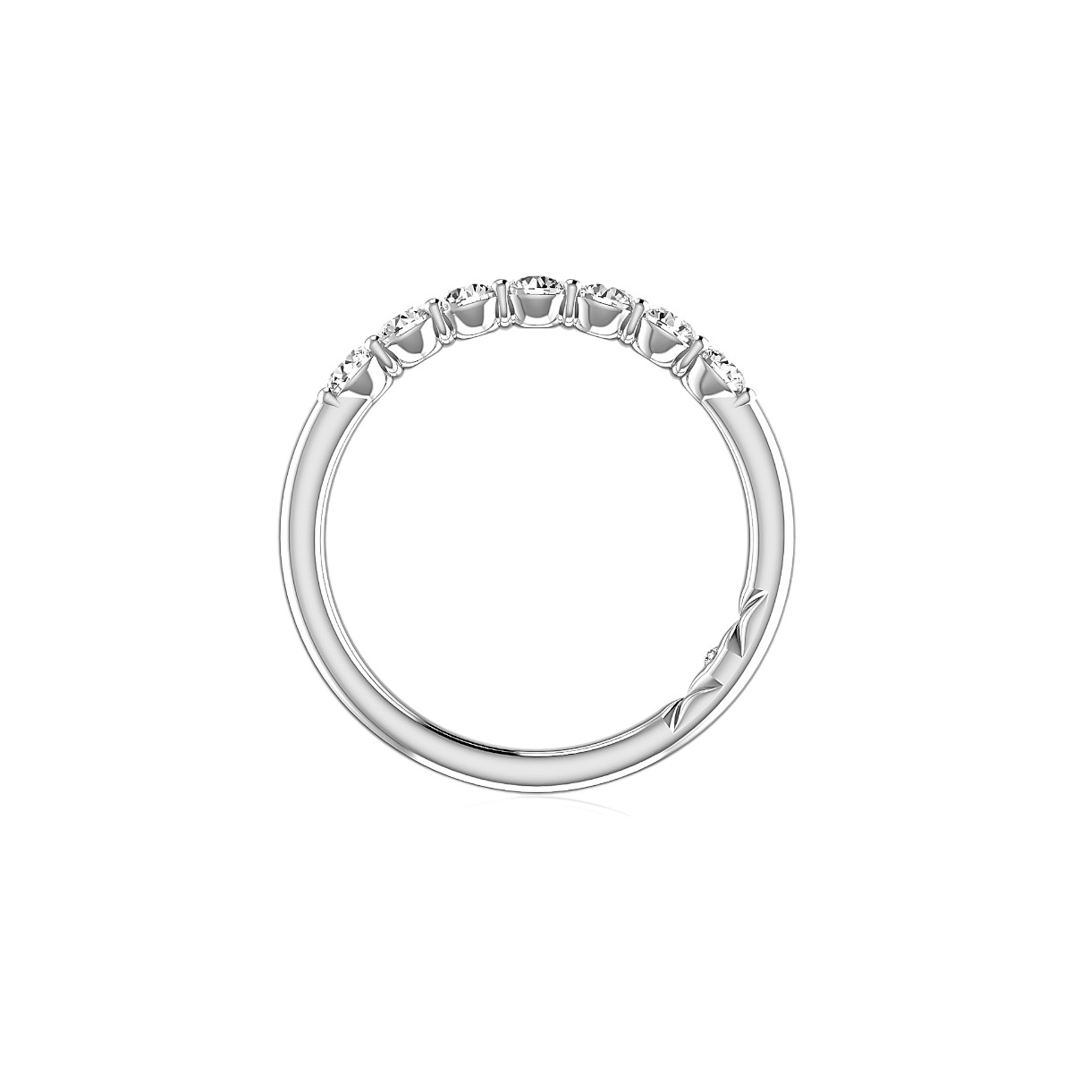 A. Jaffe Diamond 7 Stone Shared Prong Wedding Band in Platinum, .54 cttw