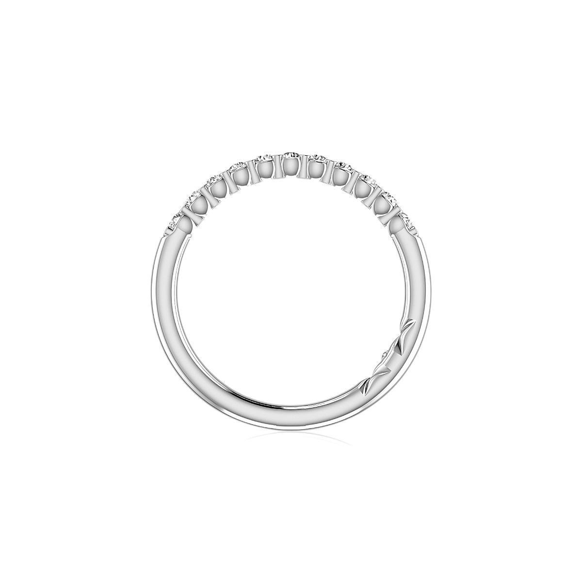A. Jaffe Diamond 11 Stone Shared Prong Wedding Band in Platinum, .33 cttw