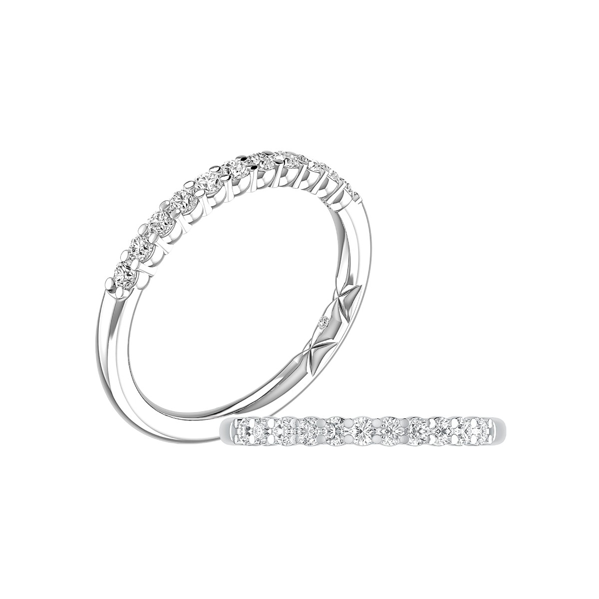 A. Jaffe Diamond 11 Stone Shared Prong Wedding Band in Platinum, .33 cttw
