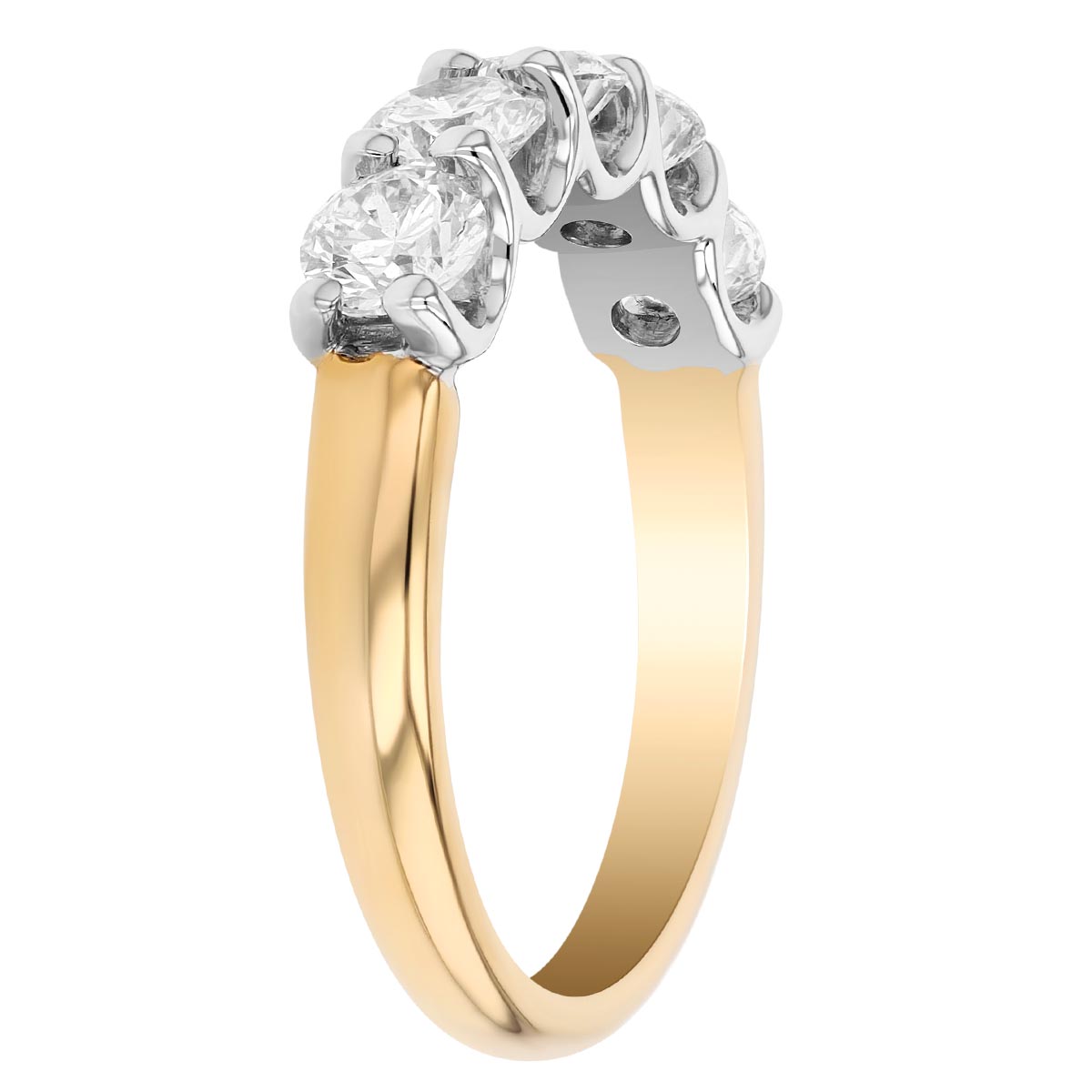 ALTR Lab Grown Diamond 5 Stone Wedding Band in 14K Yellow & White Gold