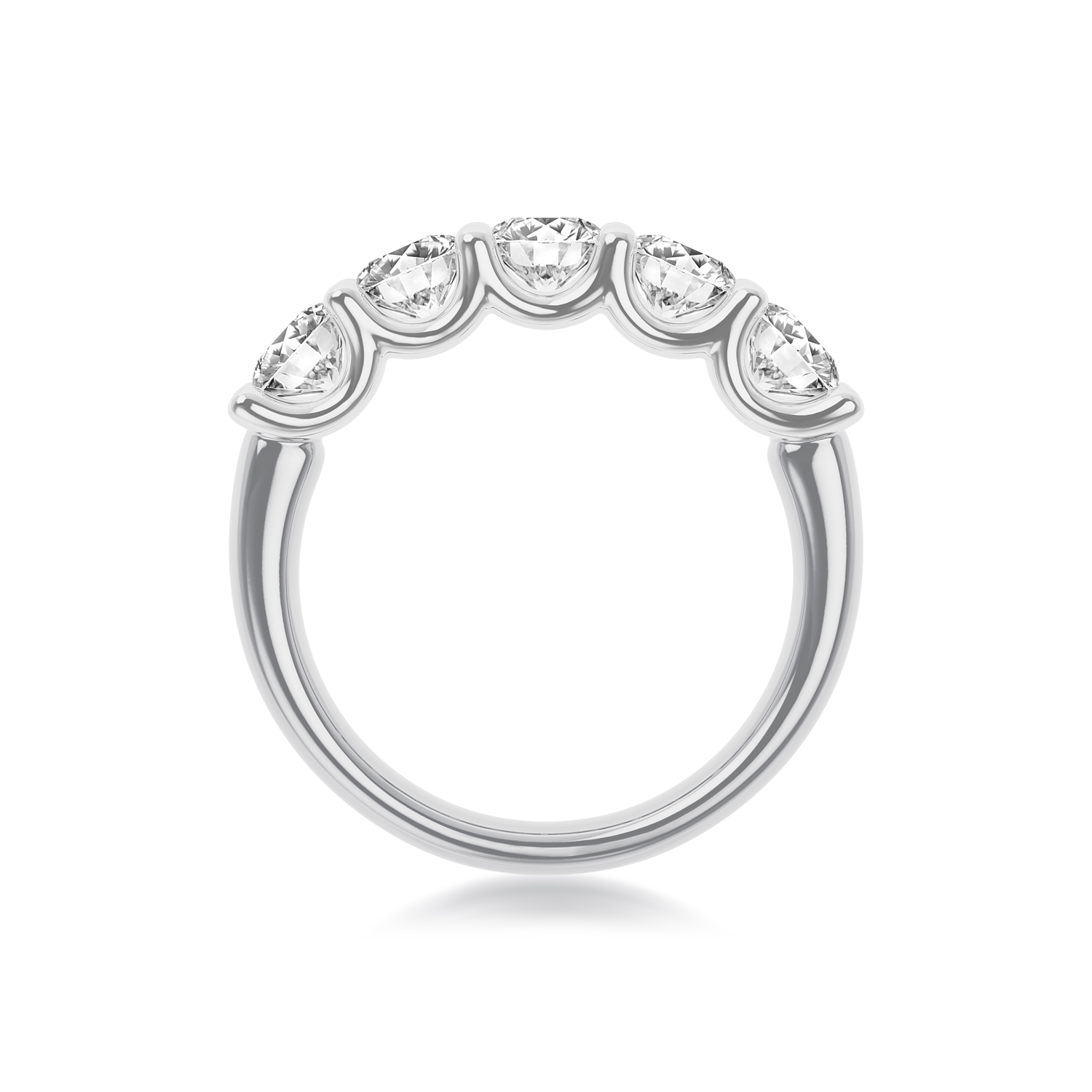 ALTR Lab-Grown Round Diamond 5 Stone Wedding Band in White Gold, 3.00 cttw, Size 6.5