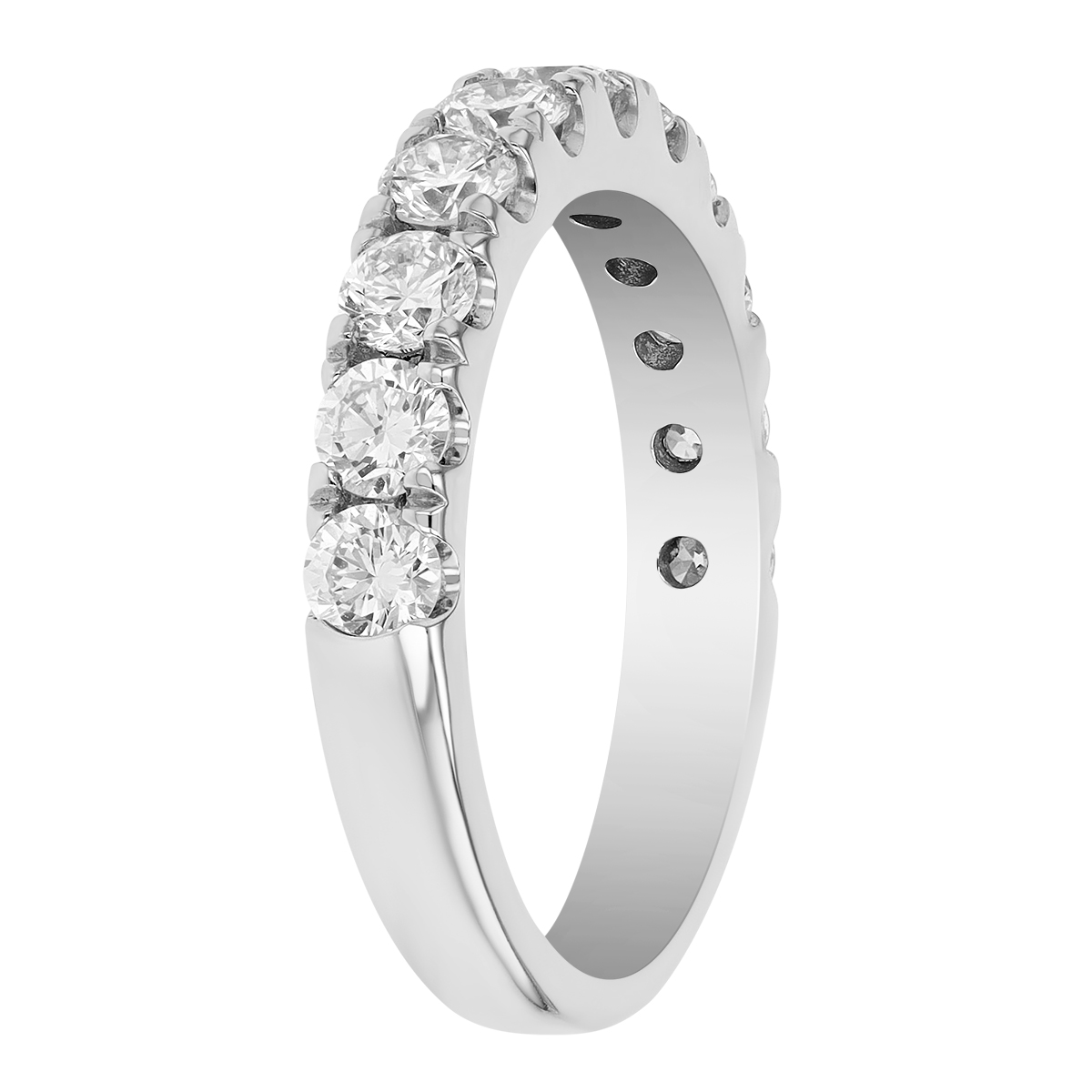 ALTR Lab Grown Diamond 11 Stone Wedding Band in 14K White Gold, 1.23 cttw