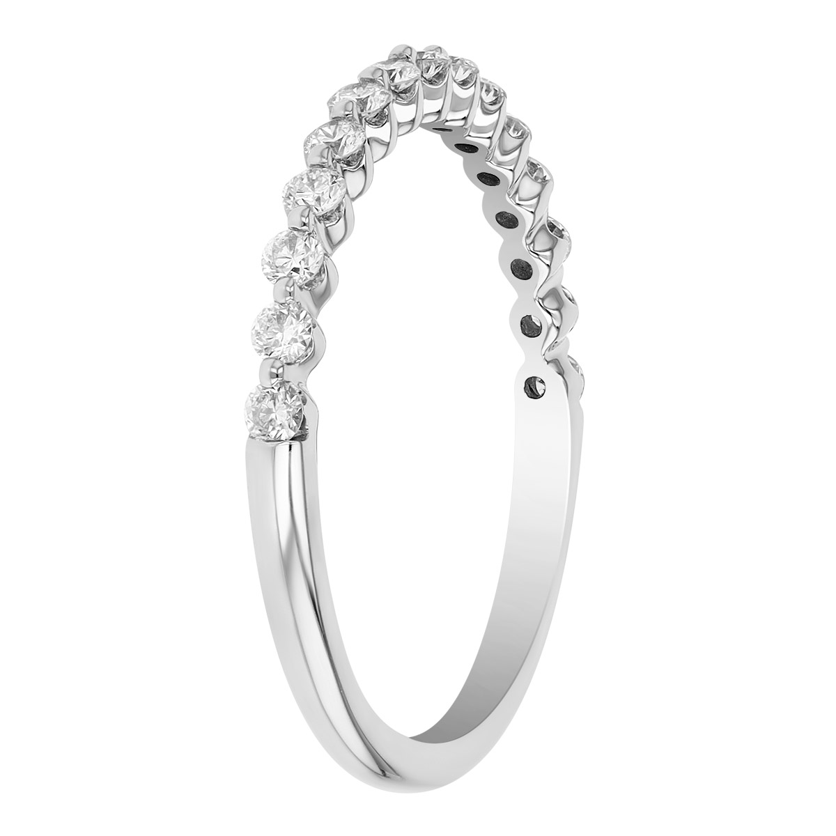 ALTR Lab Grown Diamond Contoured Shared Prong Wedding Band in 14K White Gold