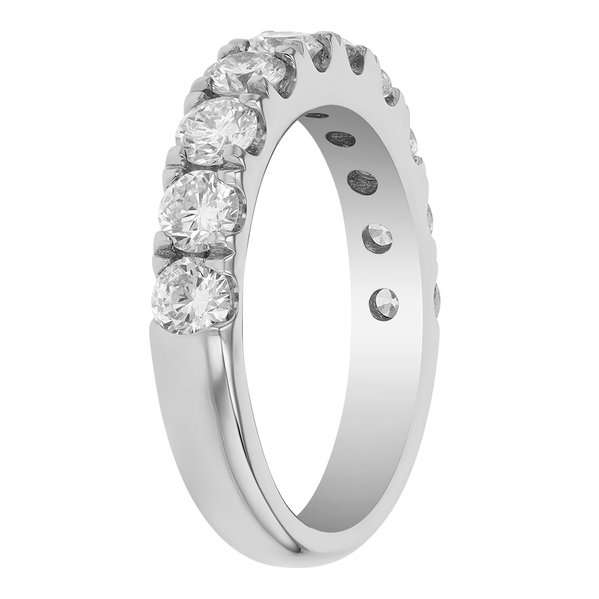 ALTR Lab Grown Diamond 10 Stone Wedding Band in 14K White Gold, 1.46 cttw