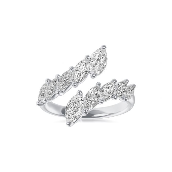 ALTR Lab-Grown Marquise Diamond Bypass Ring in White Gold, 1.75 cttw