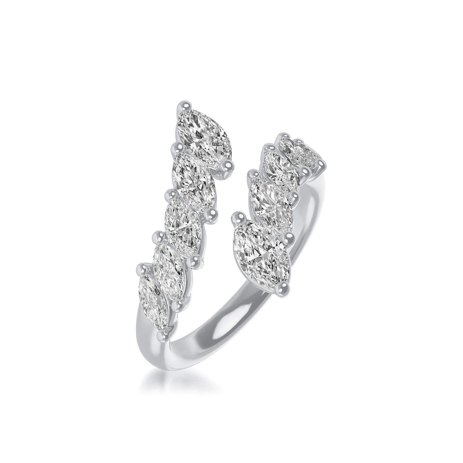ALTR Lab-Grown Marquise Diamond Bypass Ring in White Gold, 1.75 cttw