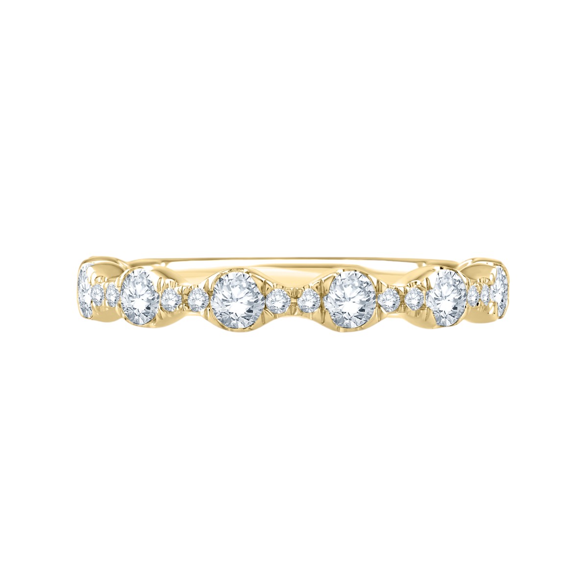 A. Jaffe Floating Bubble Diamond Wedding Band in 14K Yellow Gold