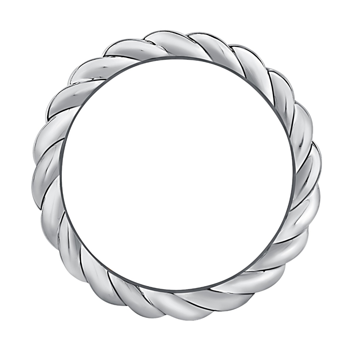 A. Jaffe 14K White Gold Twist Eternity Band, Size 6