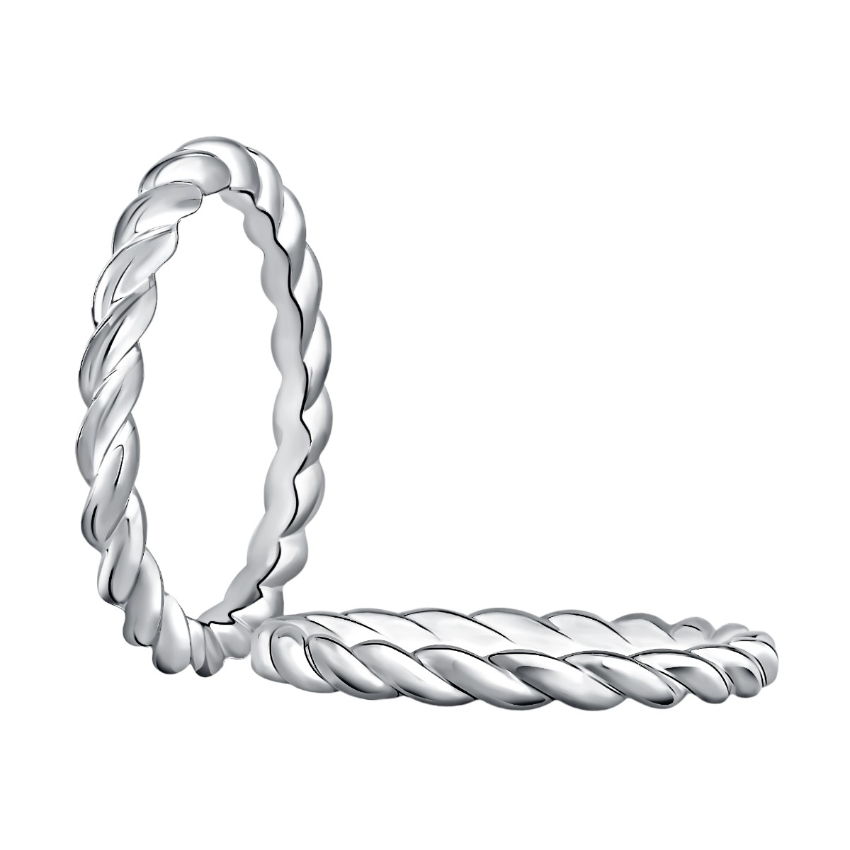 A. Jaffe 14K White Gold Twist Eternity Band, Size 6