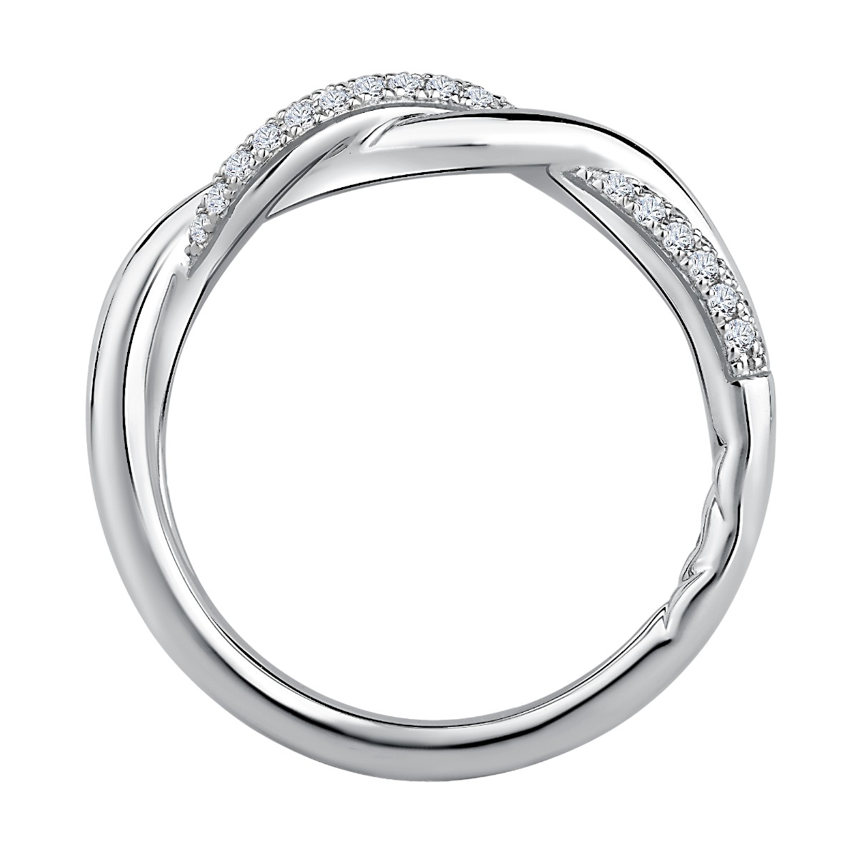 A. Jaffe Diamond Twist Wedding Band in 14K White Gold