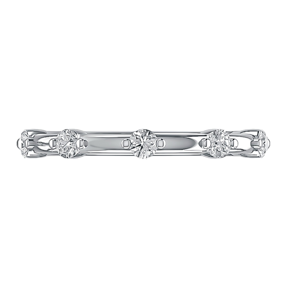 A. Jaffe 5 Diamond Wedding Band in 14K White Gold, 0.23 cttw