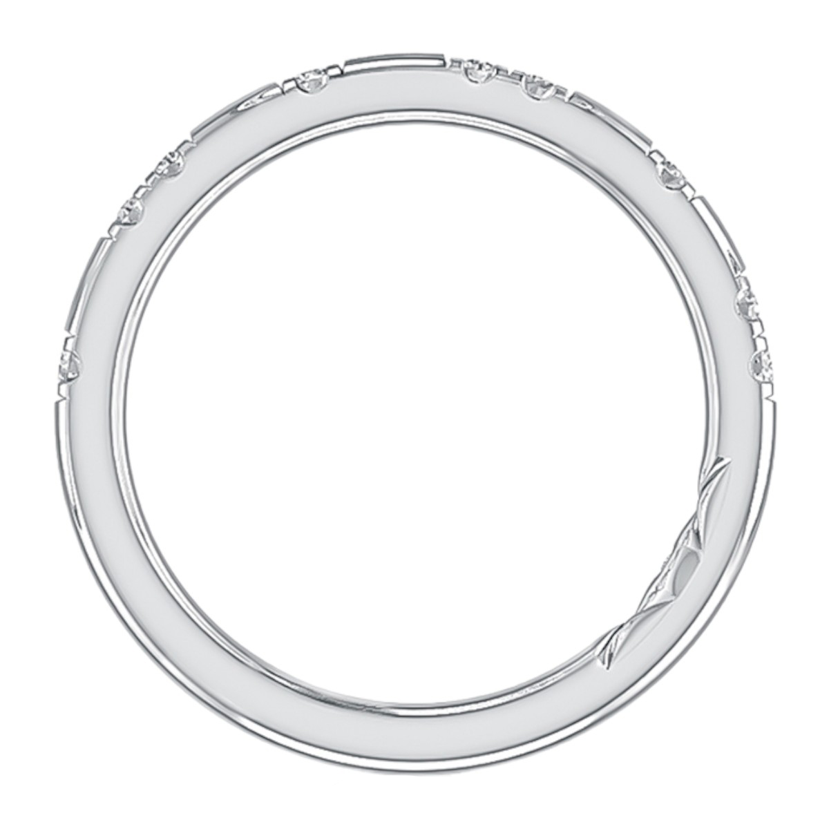 A. Jaffe Diamond Alternating Modern Wedding Band in 14K White Gold