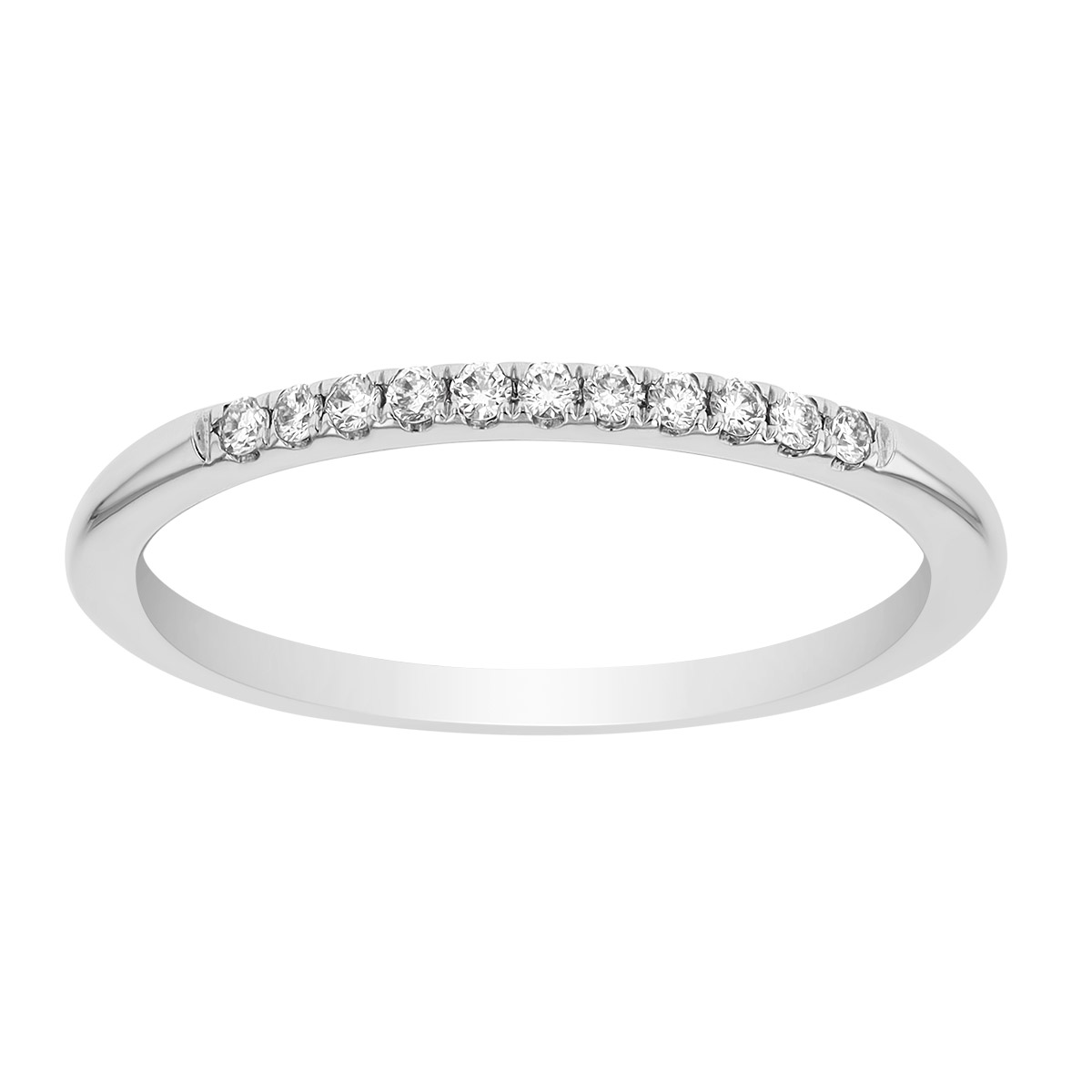 ALTR Lab Grown Diamond Pave 11 Stone Thin Wedding Band in 14K White Gold