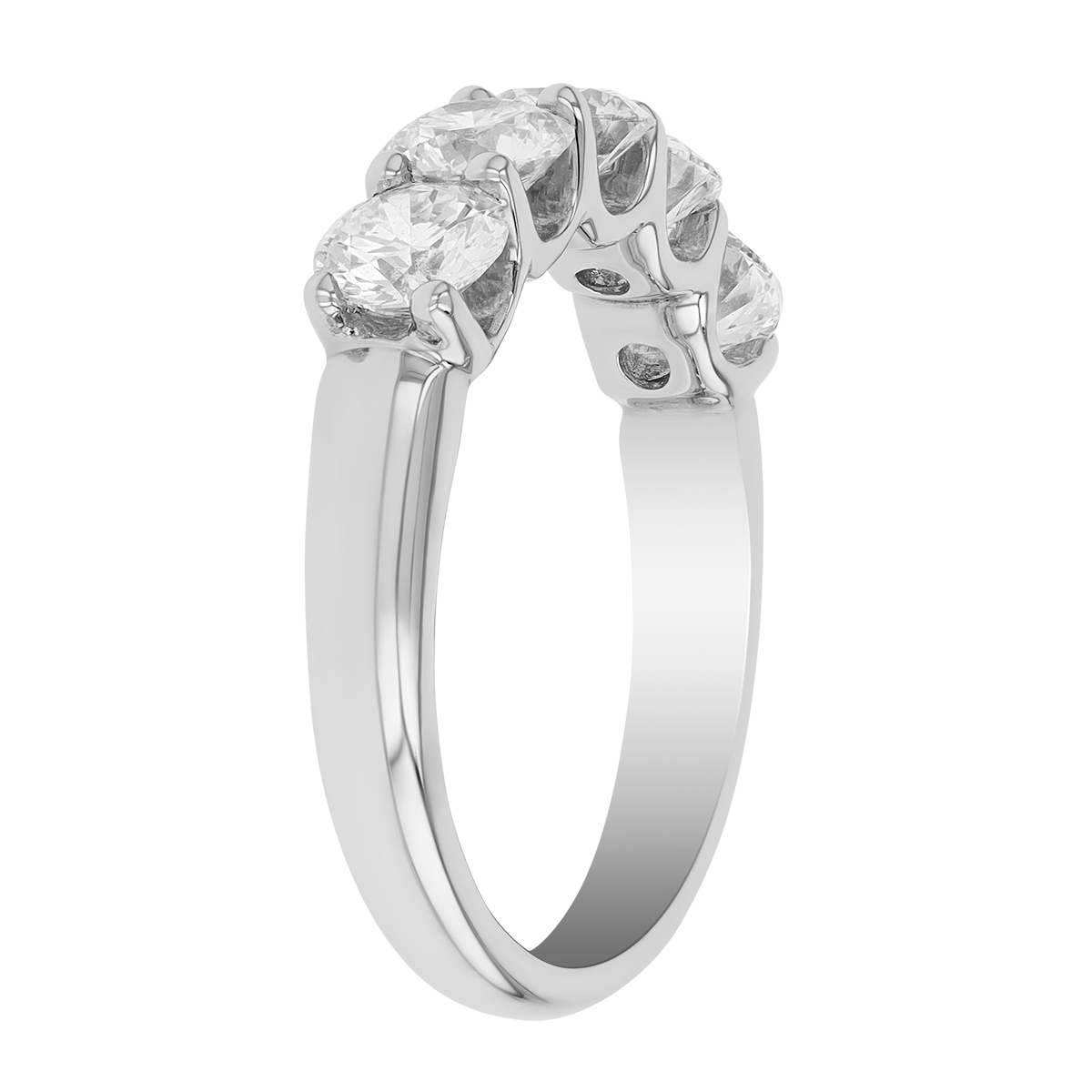 ALTR Lab Grown Diamond 5 Stone Wedding Band in 14K White Gold, 1.96 cttw