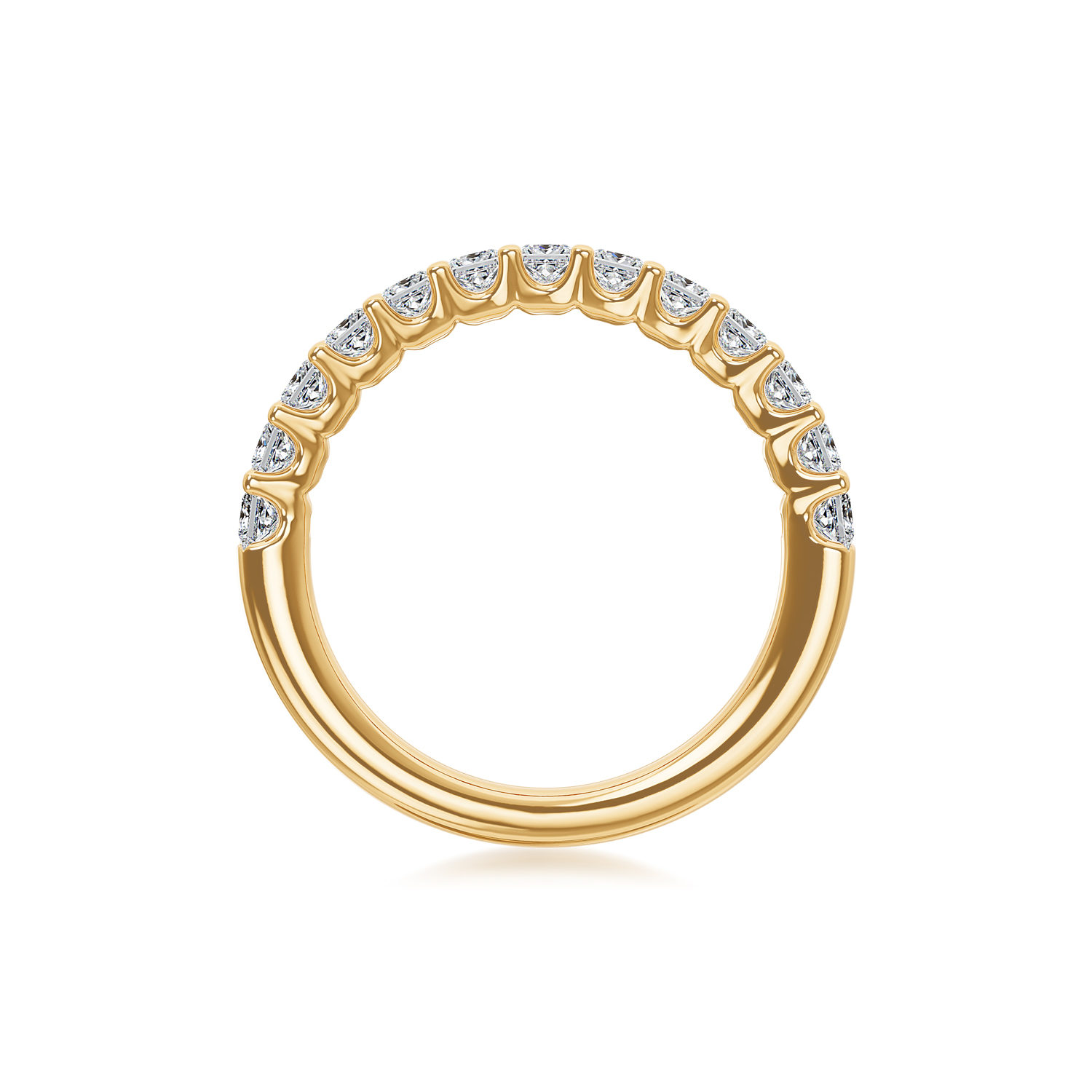 ALTR Lab-Grown Princess Cut Diamond Shared Prong Wedding Band in Yellow Gold, 1.00 cttw, Size 6.5
