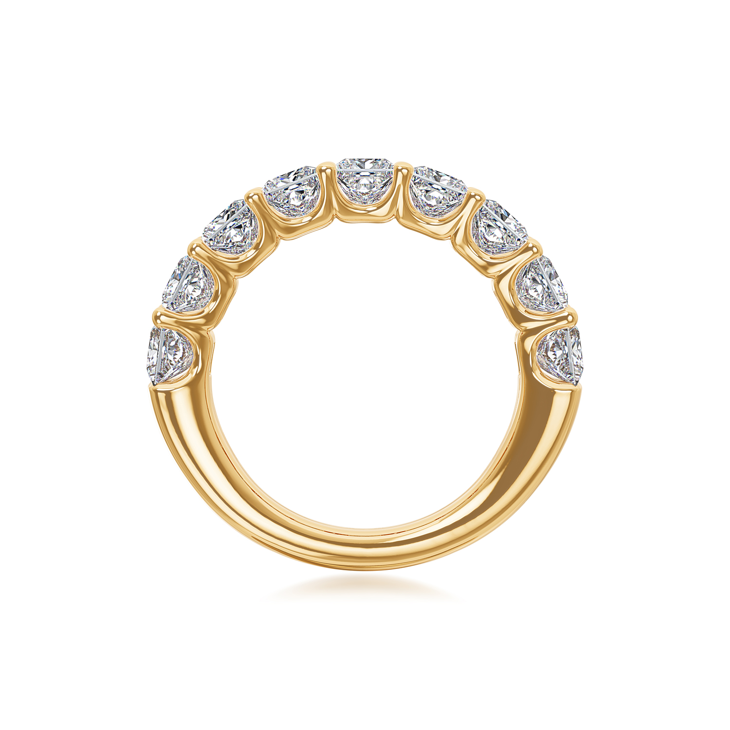ALTR Lab-Grown Princess Cut Diamond Shared Prong Wedding Band in Yellow Gold, 3.00 cttw, Size 6.5