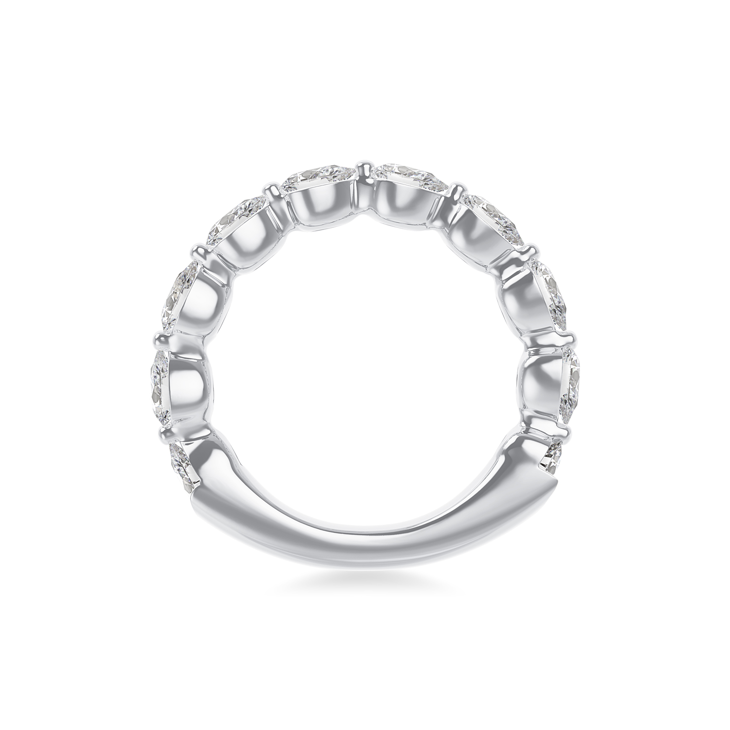 ALTR Lab-Grown Pear Shape Diamond Wedding Band in White Gold, 1.50 cttw, Size 6.5