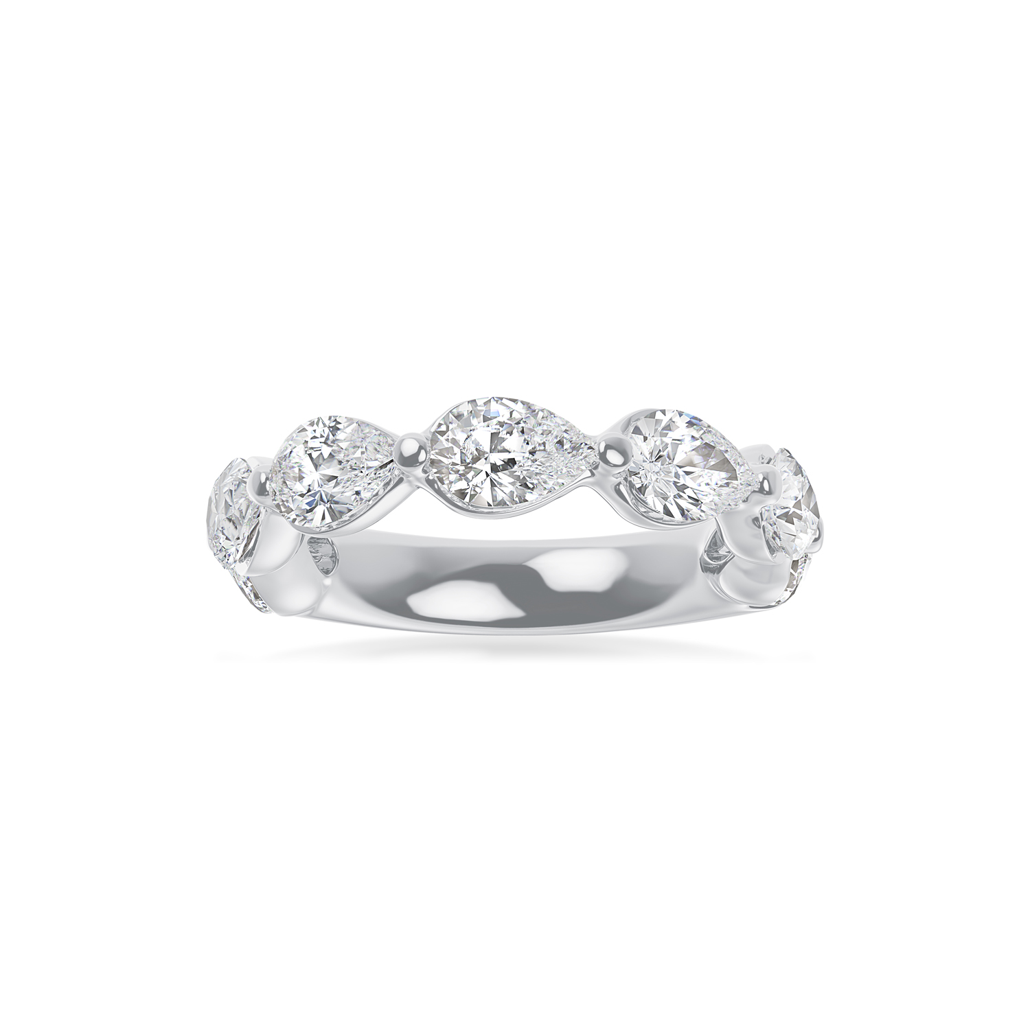 ALTR Lab-Grown Pear Shape Diamond Wedding Band in Platinum, 3.00 cttw, Size 6.5