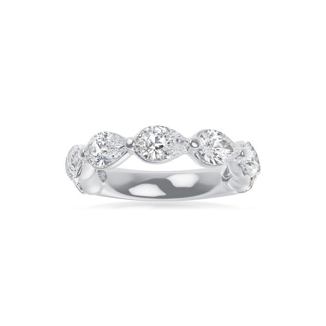 ALTR Lab-Grown Pear Shape Diamond Wedding Band in Platinum, 3.00 cttw, Size 6.5