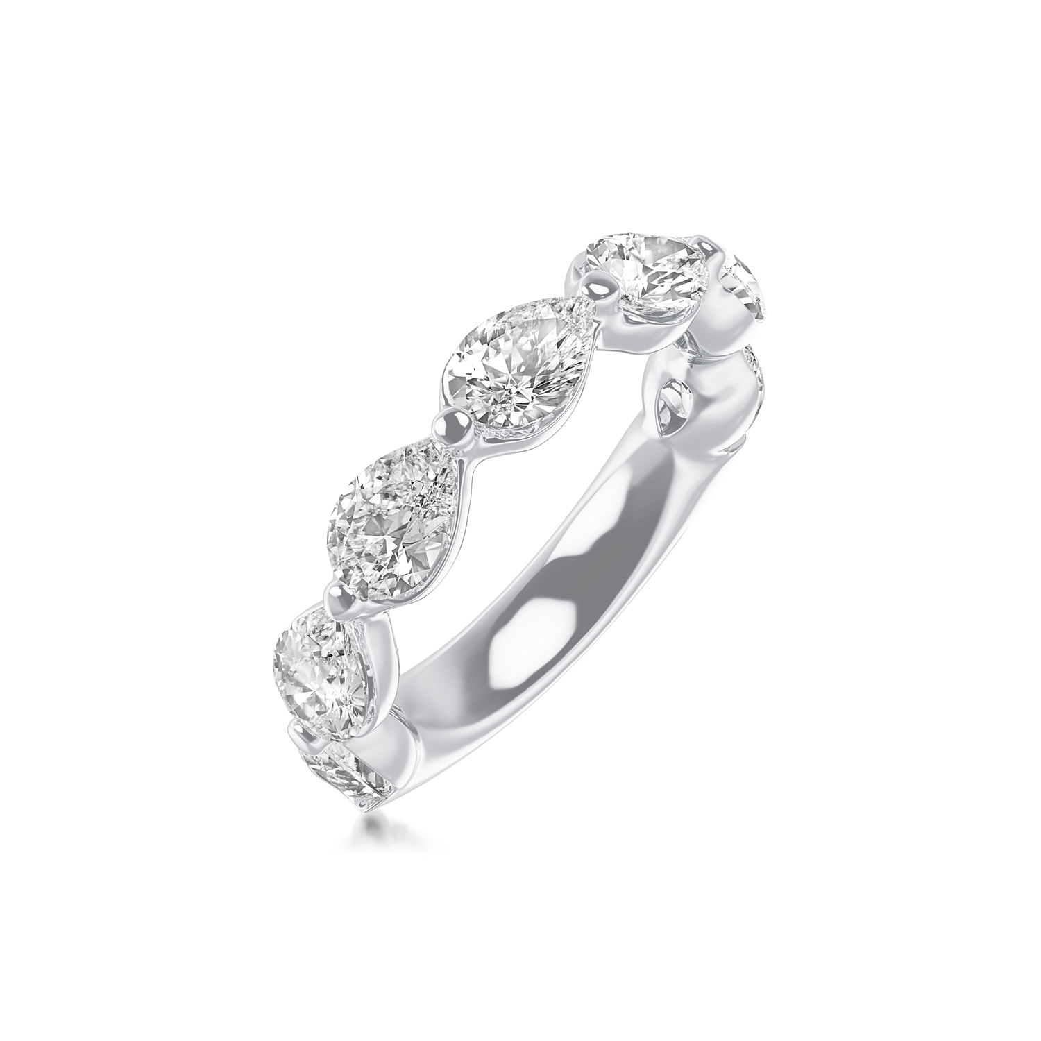 ALTR Lab-Grown Pear Shape Diamond Wedding Band in Platinum, 3.00 cttw, Size 6.5