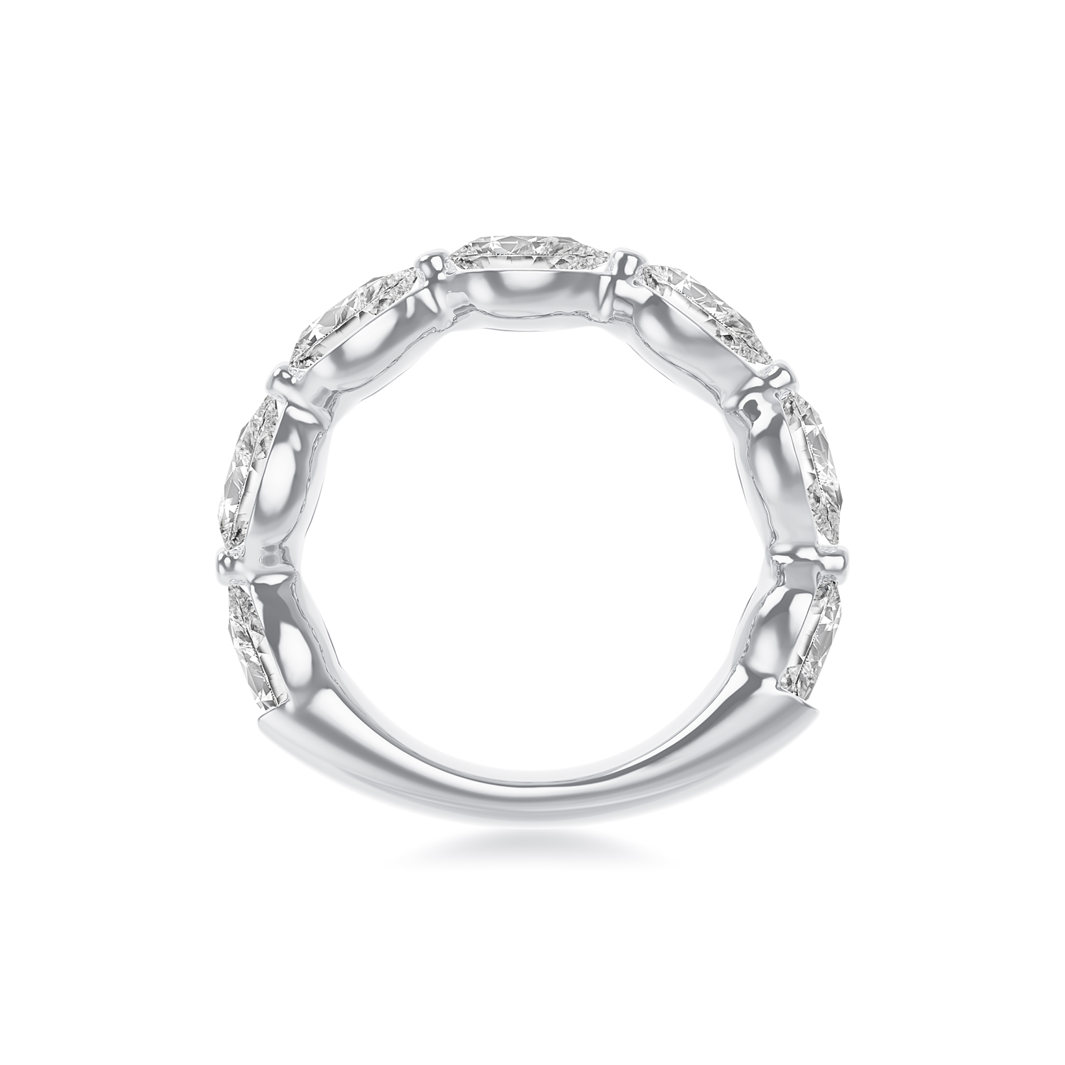 ALTR Lab-Grown Pear Shape Diamond Wedding Band in Platinum, 3.00 cttw, Size 6.5