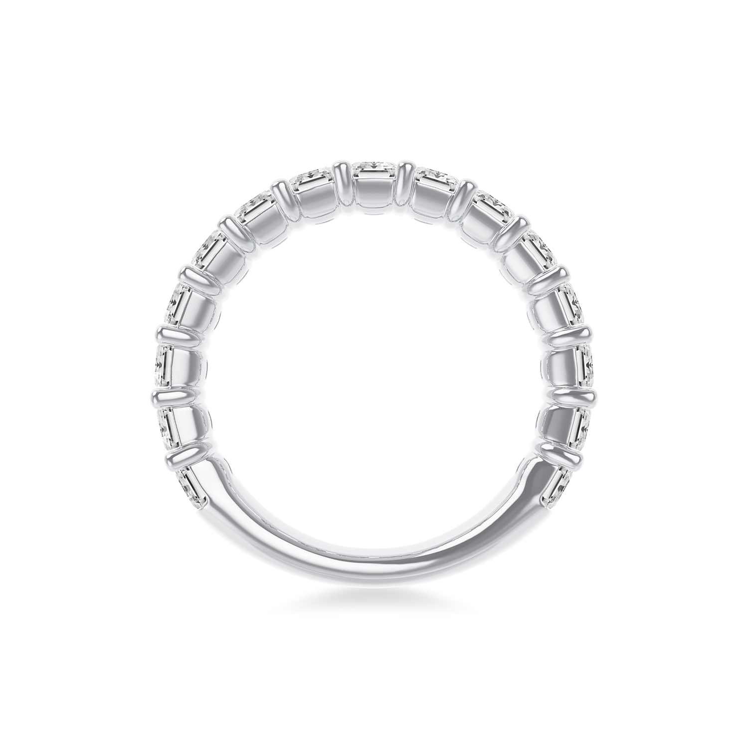 ALTR Lab-Grown Emerald Cut Diamond Shared Prong Wedding Band in White Gold, 3.00 cttw, Size 6.5