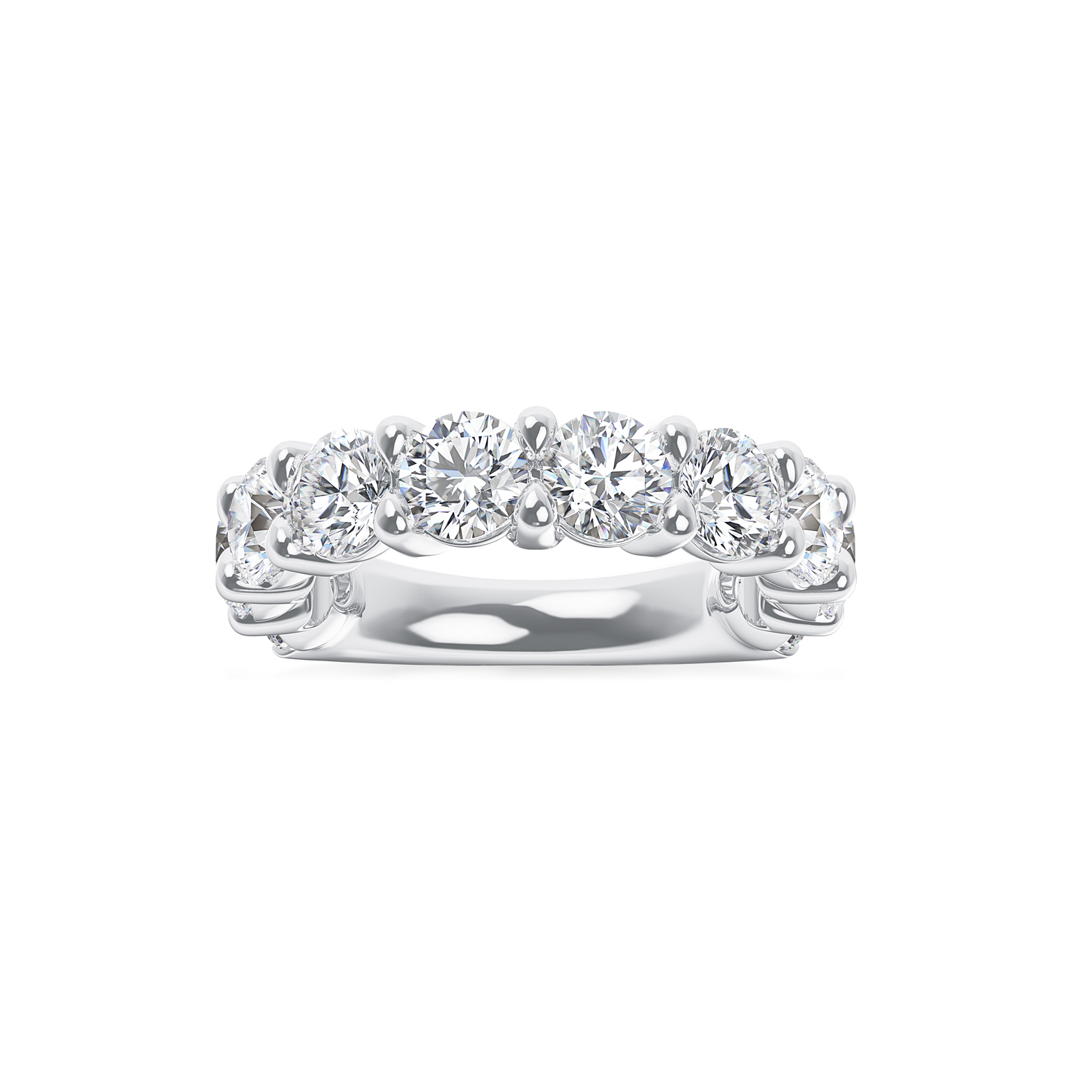ALTR Lab-Grown Round Diamond Shared Prong Wedding Band in Platinum, 4.00 cttw, Size 6.5