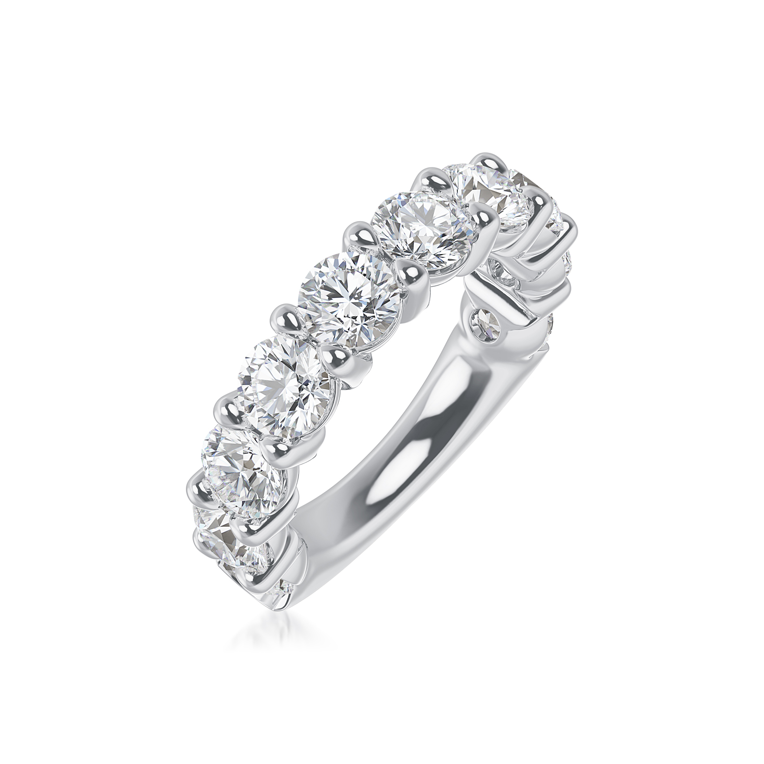 ALTR Lab-Grown Round Diamond Shared Prong Wedding Band in Platinum, 4.00 cttw, Size 6.5