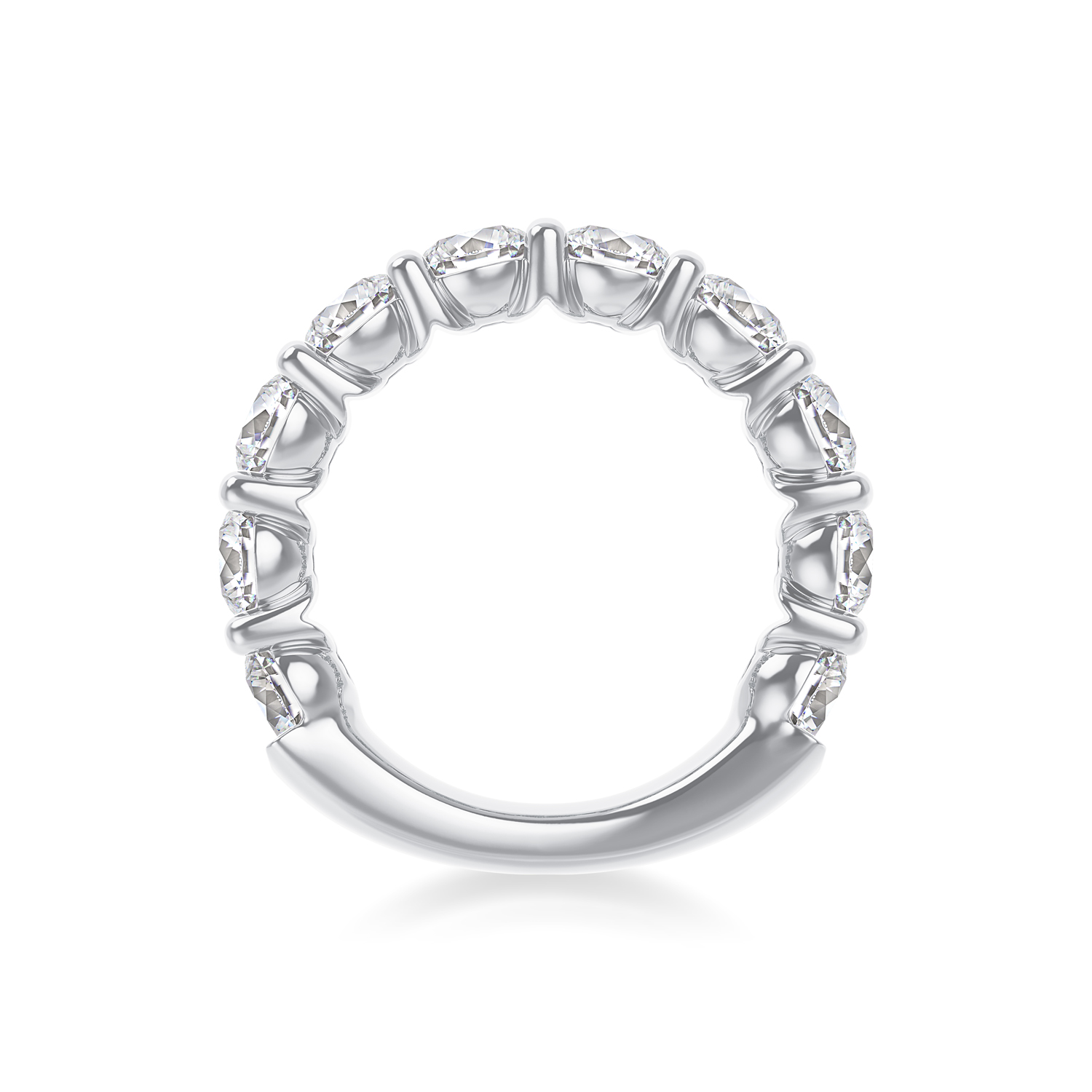 ALTR Lab-Grown Round Diamond Shared Prong Wedding Band in Platinum, 4.00 cttw, Size 6.5