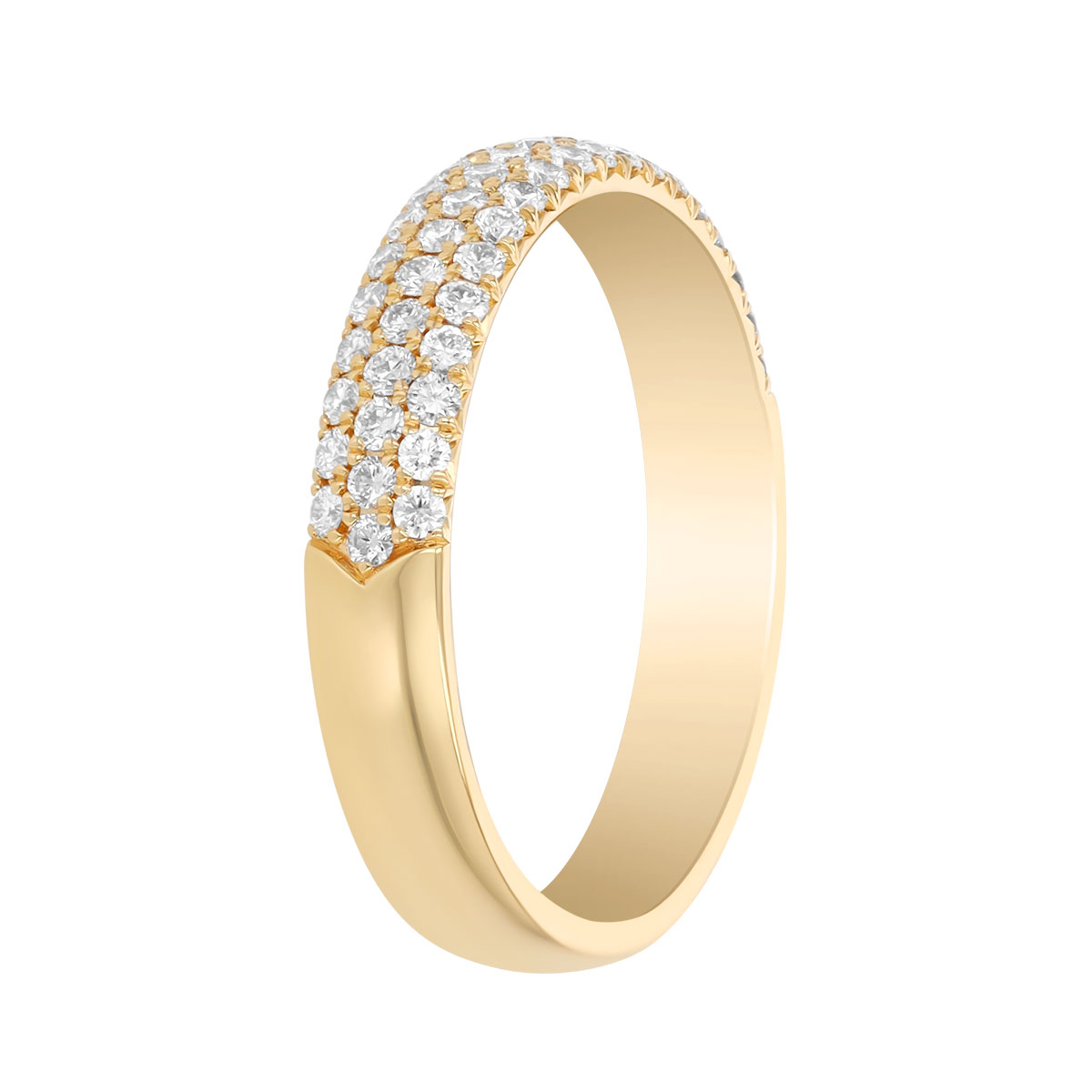 Precision Set Diamond Pavé Band in Yellow Gold