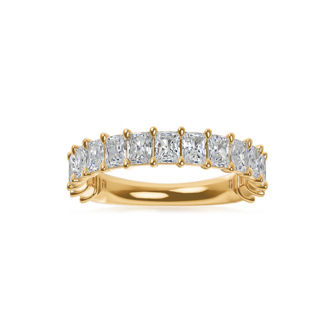 ALTR Lab-Grown Radiant Cut Diamond Shared Prong Wedding Band in Yellow Gold, 2.00 cttw, Size 6.5