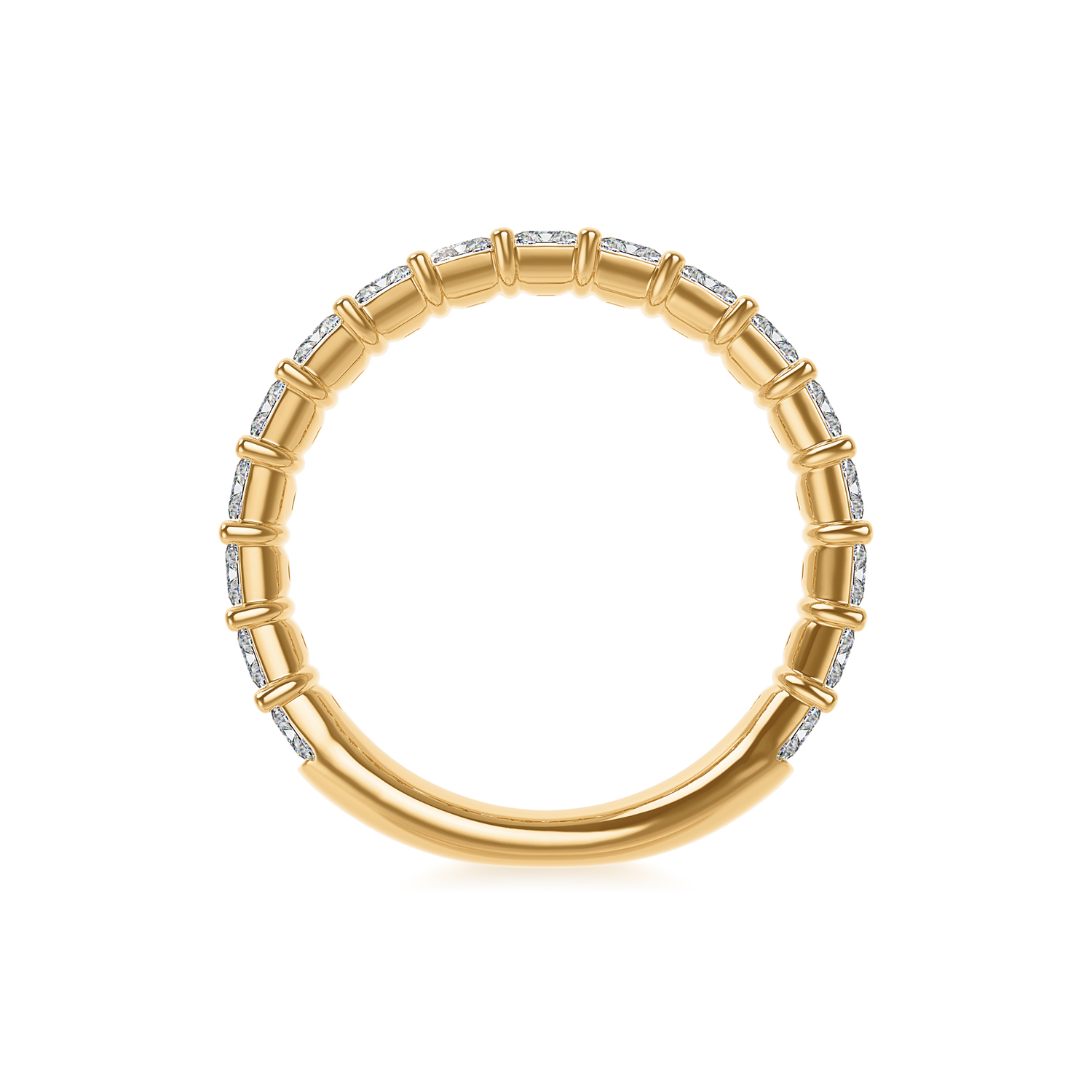 ALTR Lab-Grown Radiant Cut Diamond Shared Prong Wedding Band in Yellow Gold, 2.00 cttw, Size 6.5