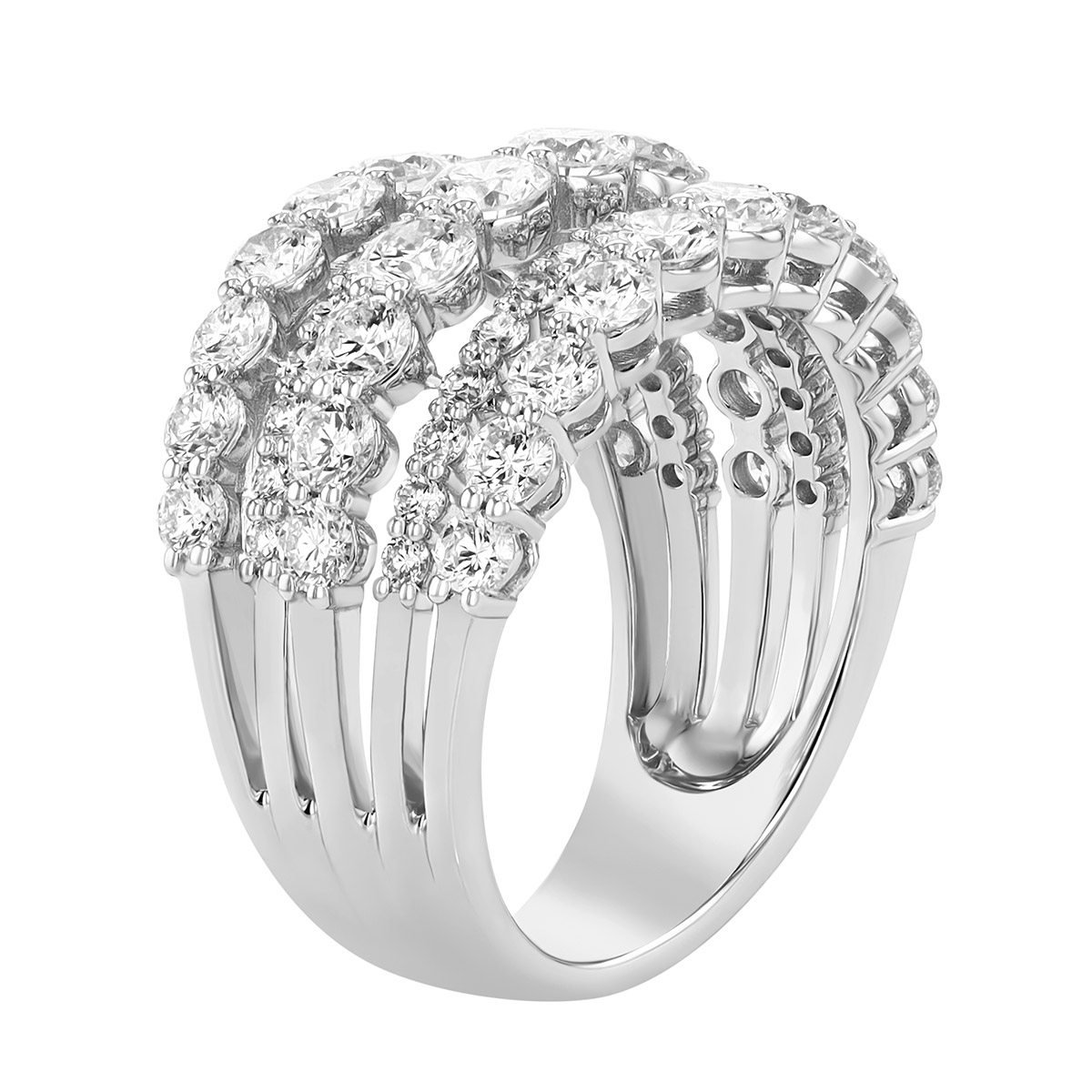 Kwiat Lyric Diamond 5 Row Ring in White Gold