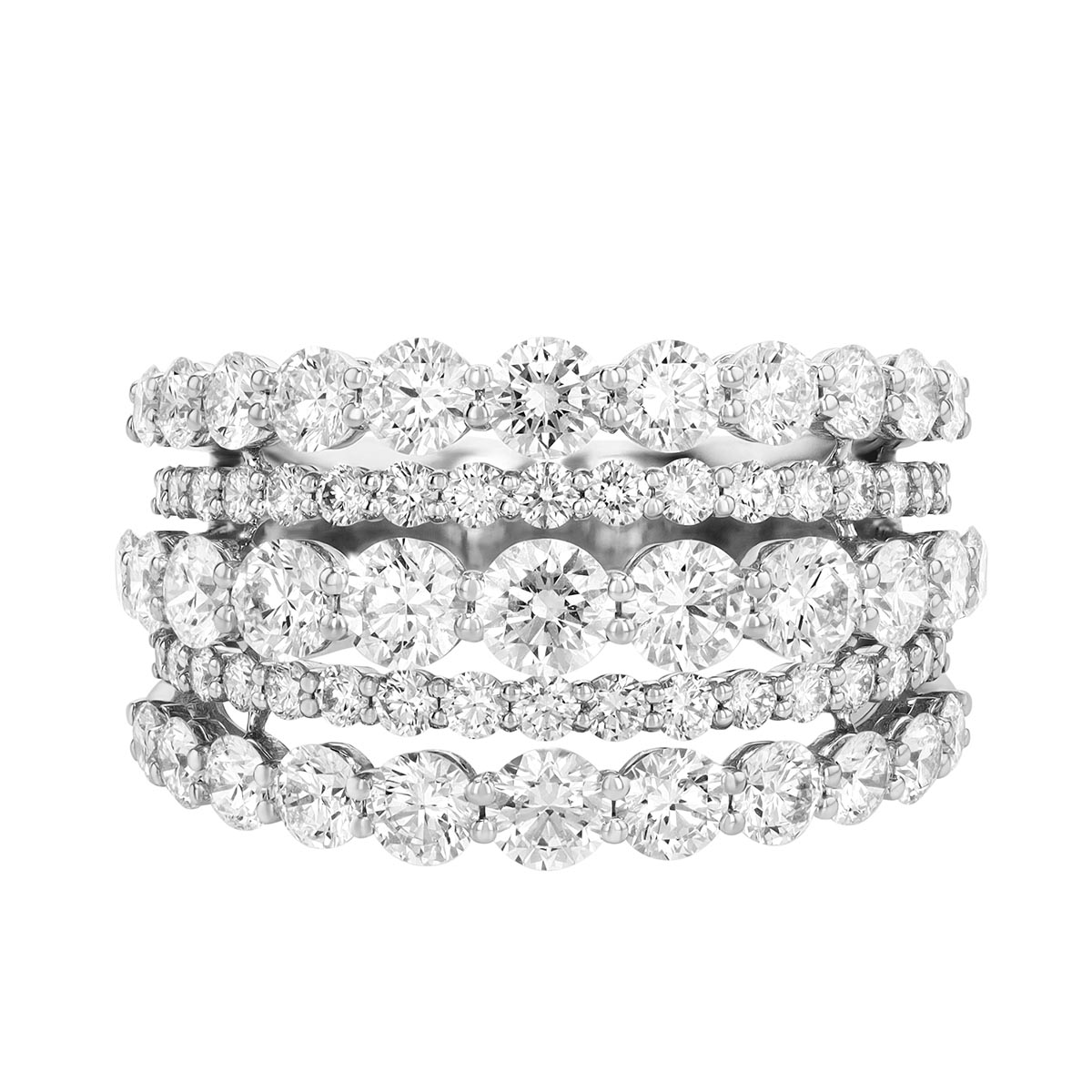 Kwiat Lyric Diamond 5 Row Ring in White Gold