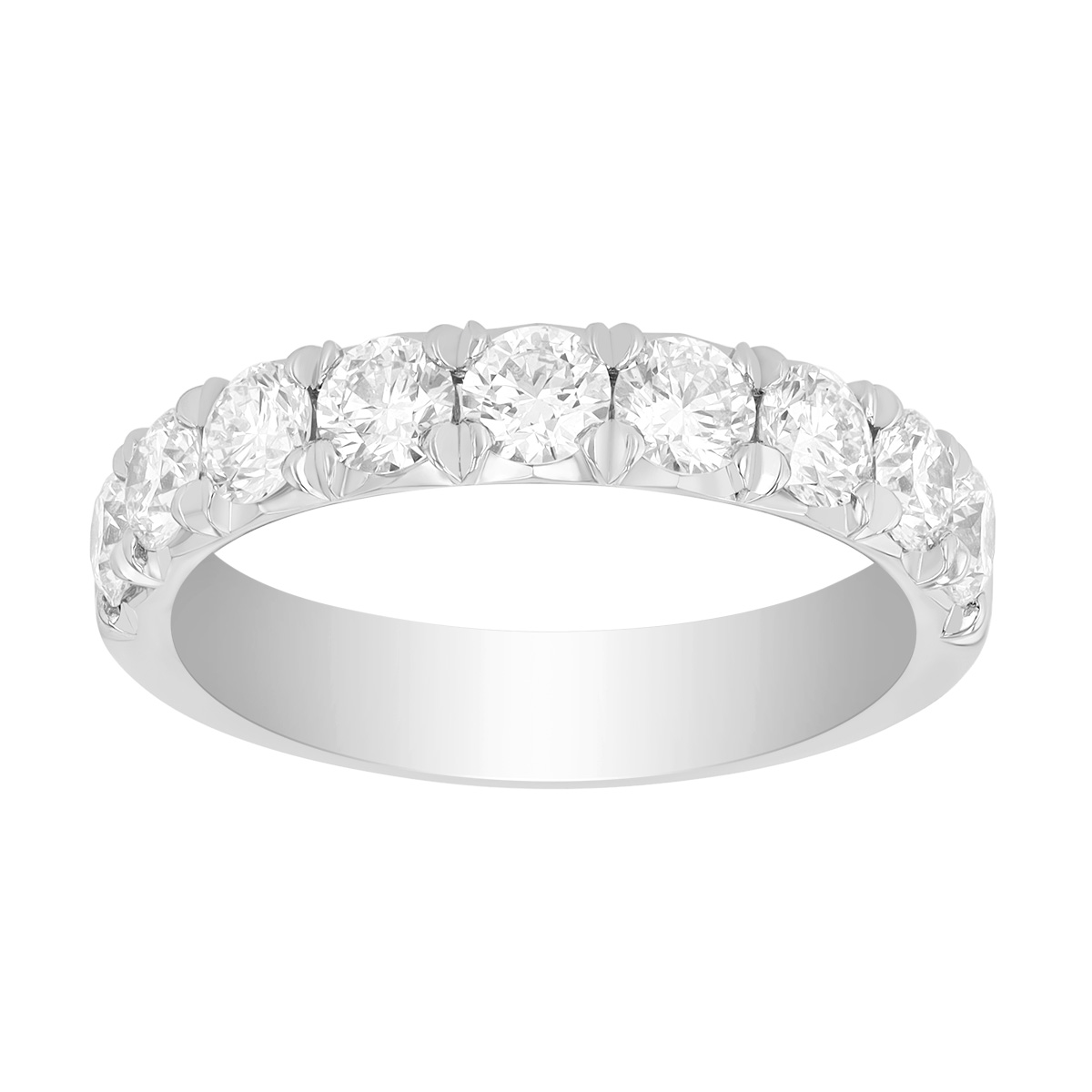 Precision Set Round Diamond Wedding Band in Platinum, 1.40 cttw