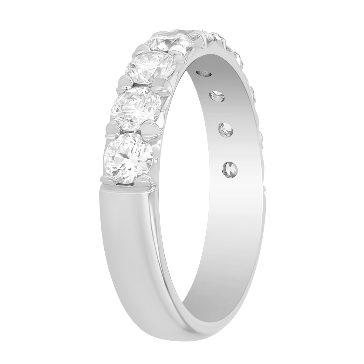 Precision Set Round Diamond Wedding Band in Platinum, 1.40 cttw