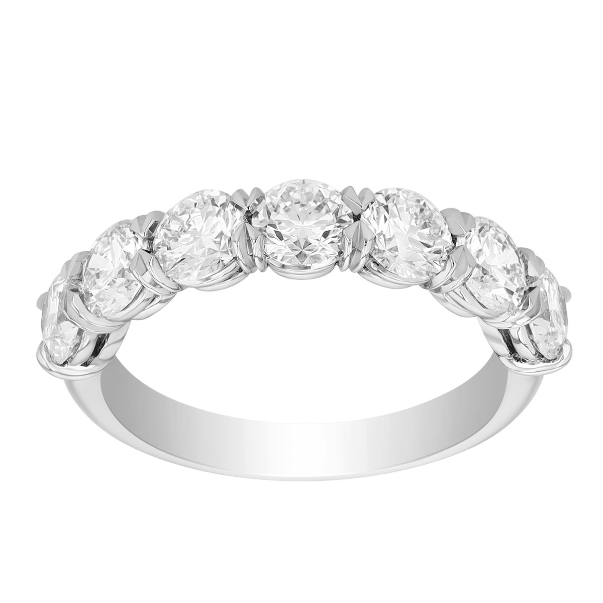 Precision Set Grand Aire Round Diamond Wedding Band in Platinum, 2.10 cttw