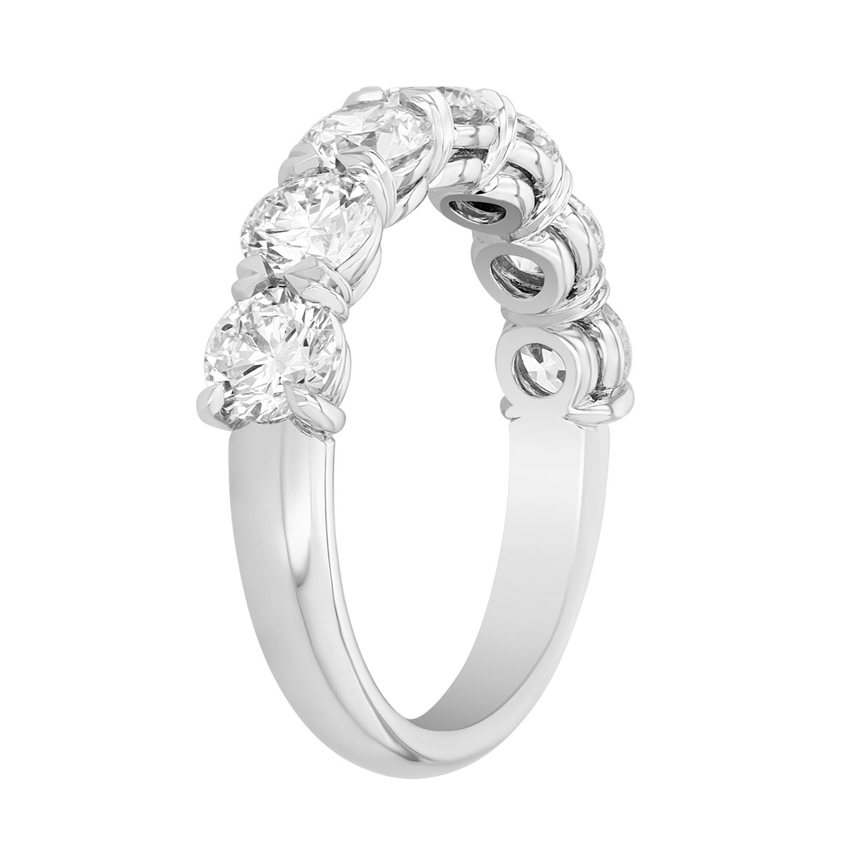 Precision Set Grand Aire Round Diamond Wedding Band in Platinum, 2.10 cttw