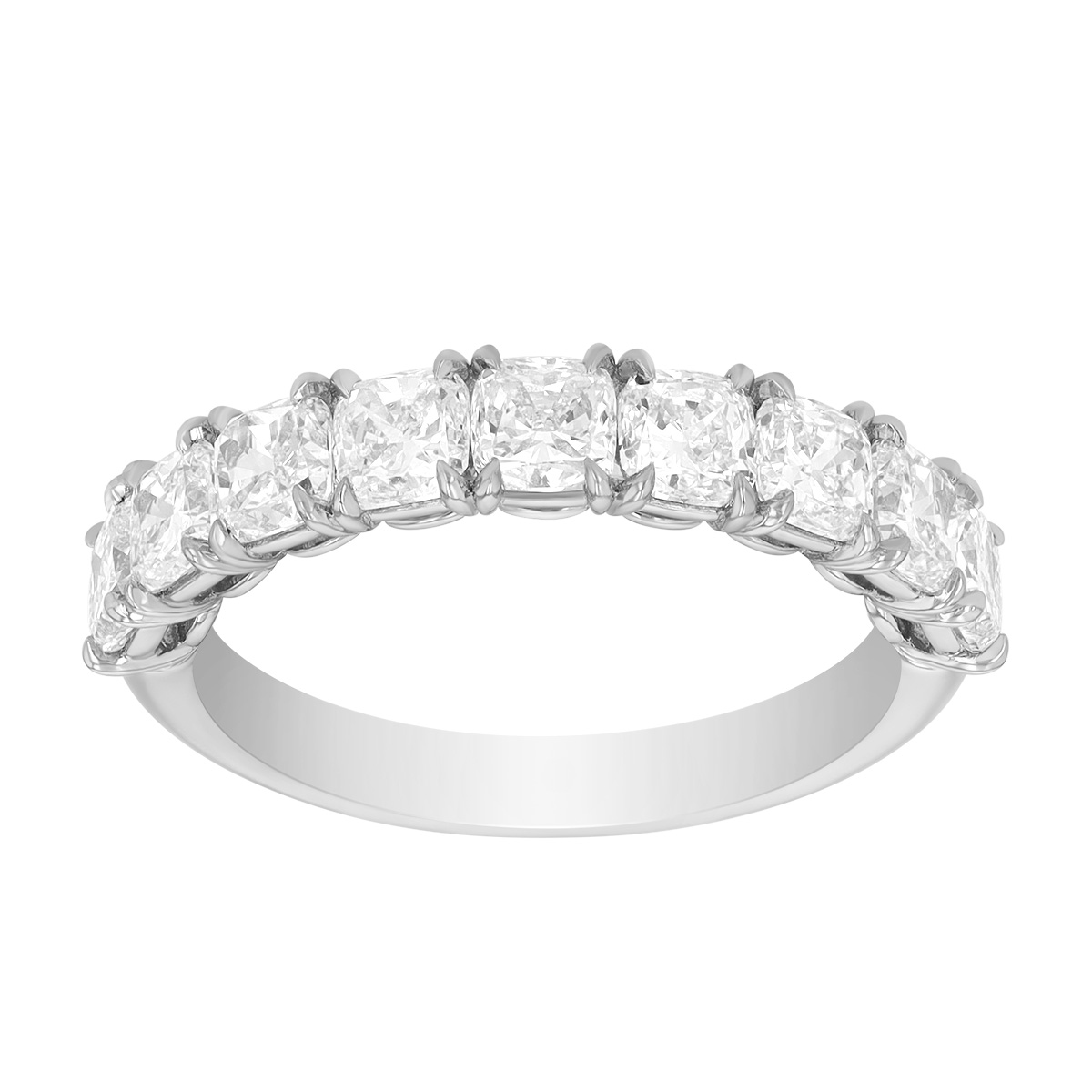 Precision Set Grand Aire Cushion Cut Diamond Wedding Band in Platinum, 2.04 cttw