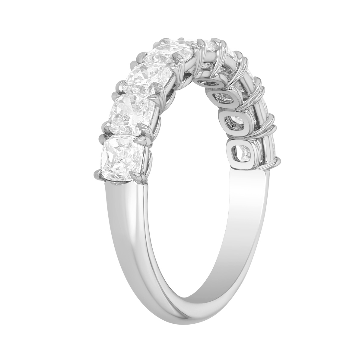 Precision Set Grand Aire Cushion Cut Diamond Wedding Band in Platinum, 2.04 cttw