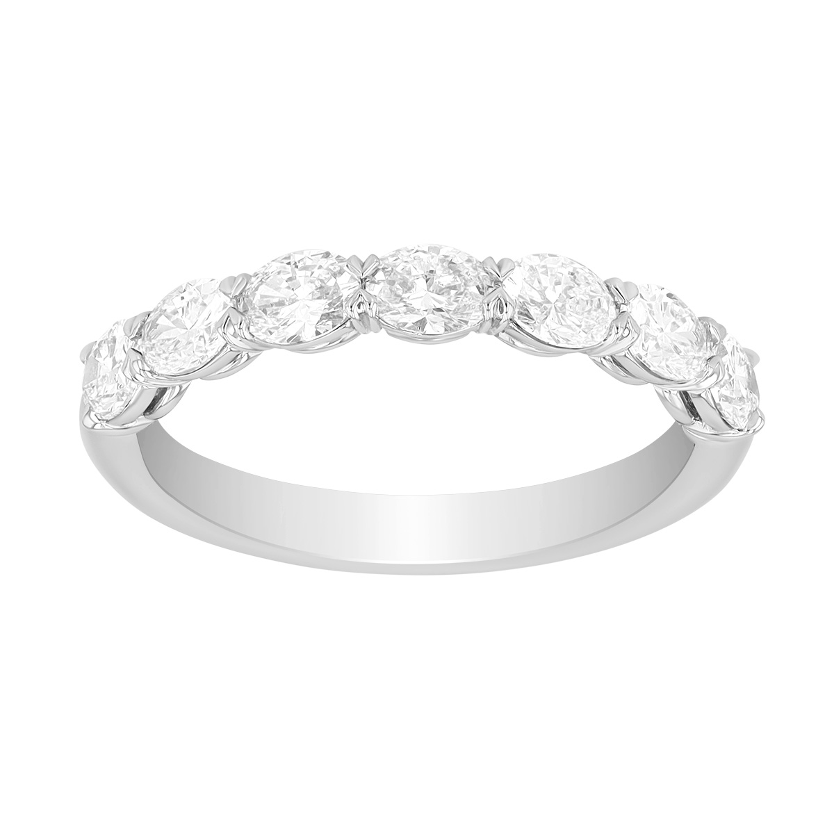 Precision Set Grand Aire Oval Diamond Wedding Band in Platinum, 1.05 cttw